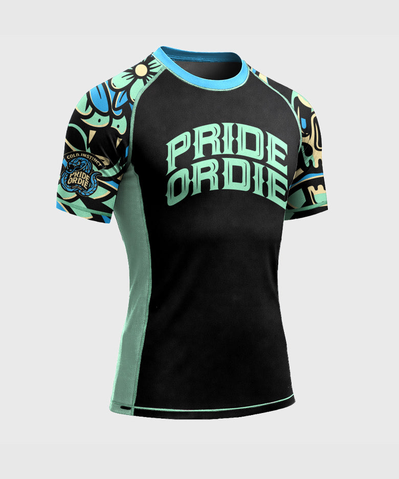 Pride Or Die Cold Instinct Short-Sleeve Rashguard - Blue