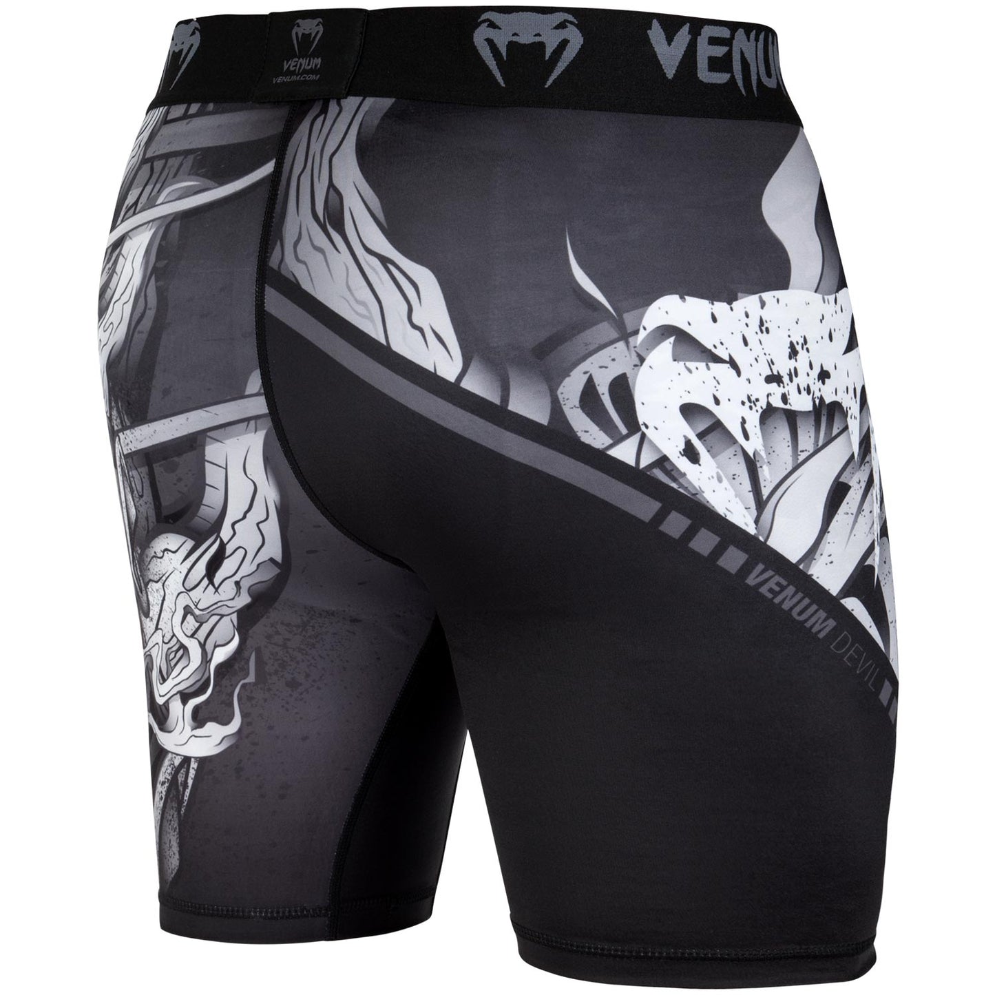 Short de compression Venum Devil - Blanc/Noir