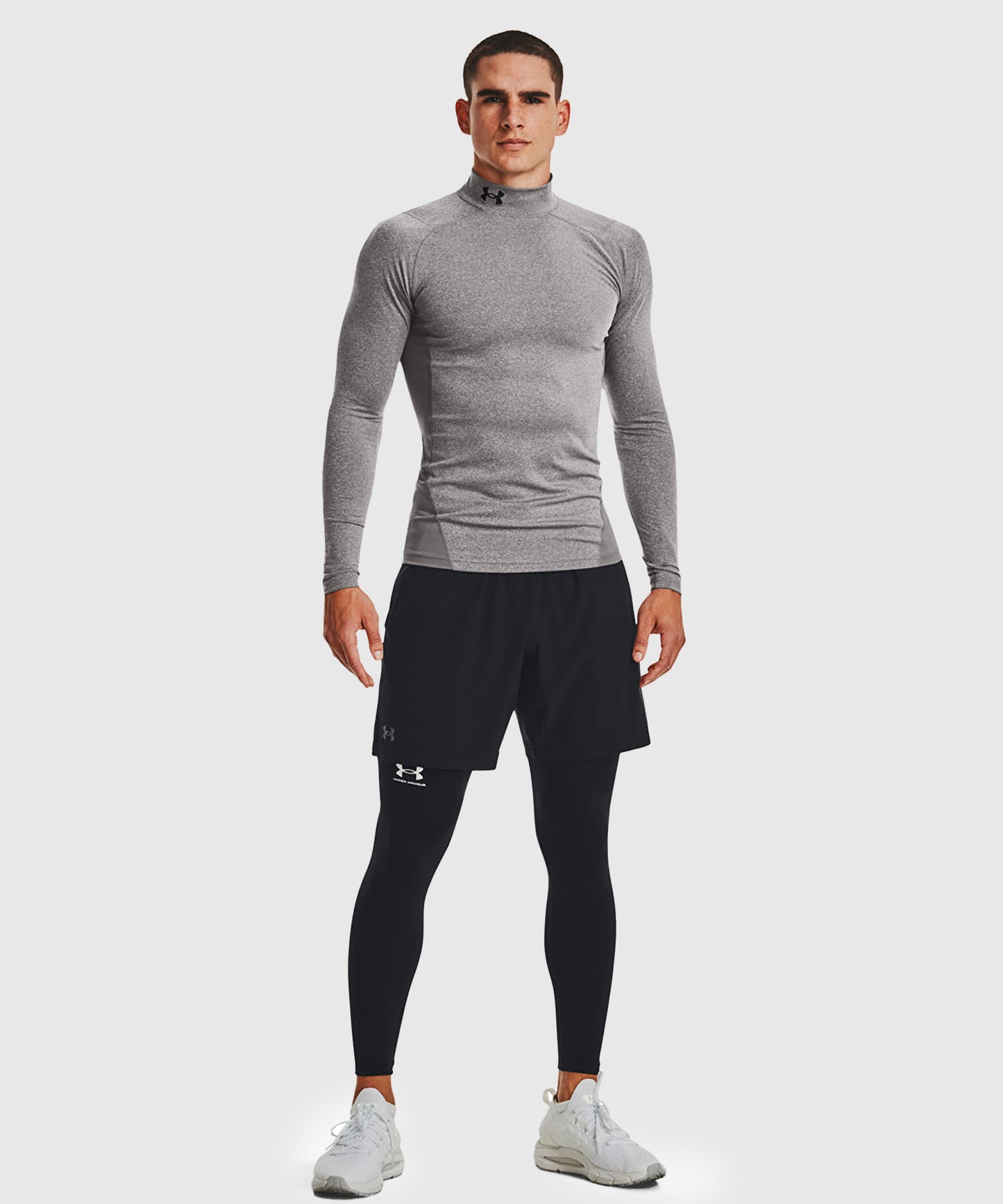 Haut De Compression À Col Montant Under Armour Coldgear - Gris