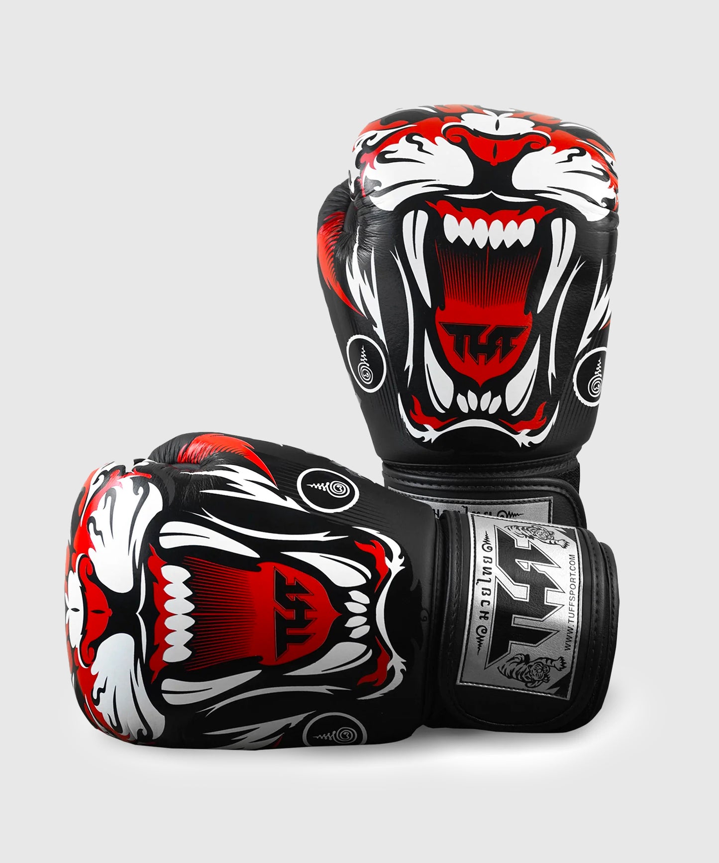 Gants de Boxe Short de Muay Thai Tuff En Cuir Tiger - Noir