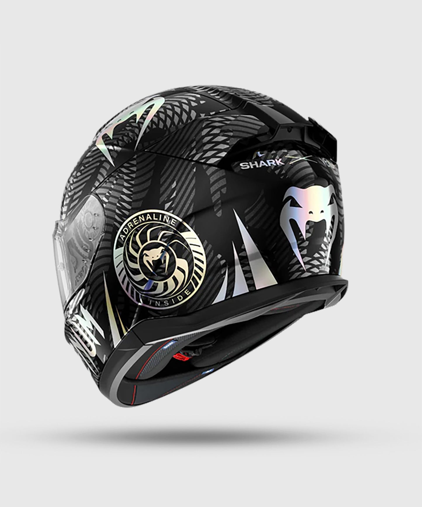 Venum x Shark D-SKWAL 3 Casco da Moto – Nero Cromo Antracite