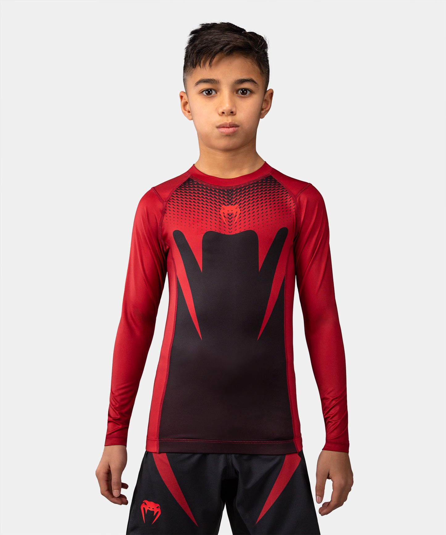 Venum Attack Langarm Rashguard - Schwarz/Rot