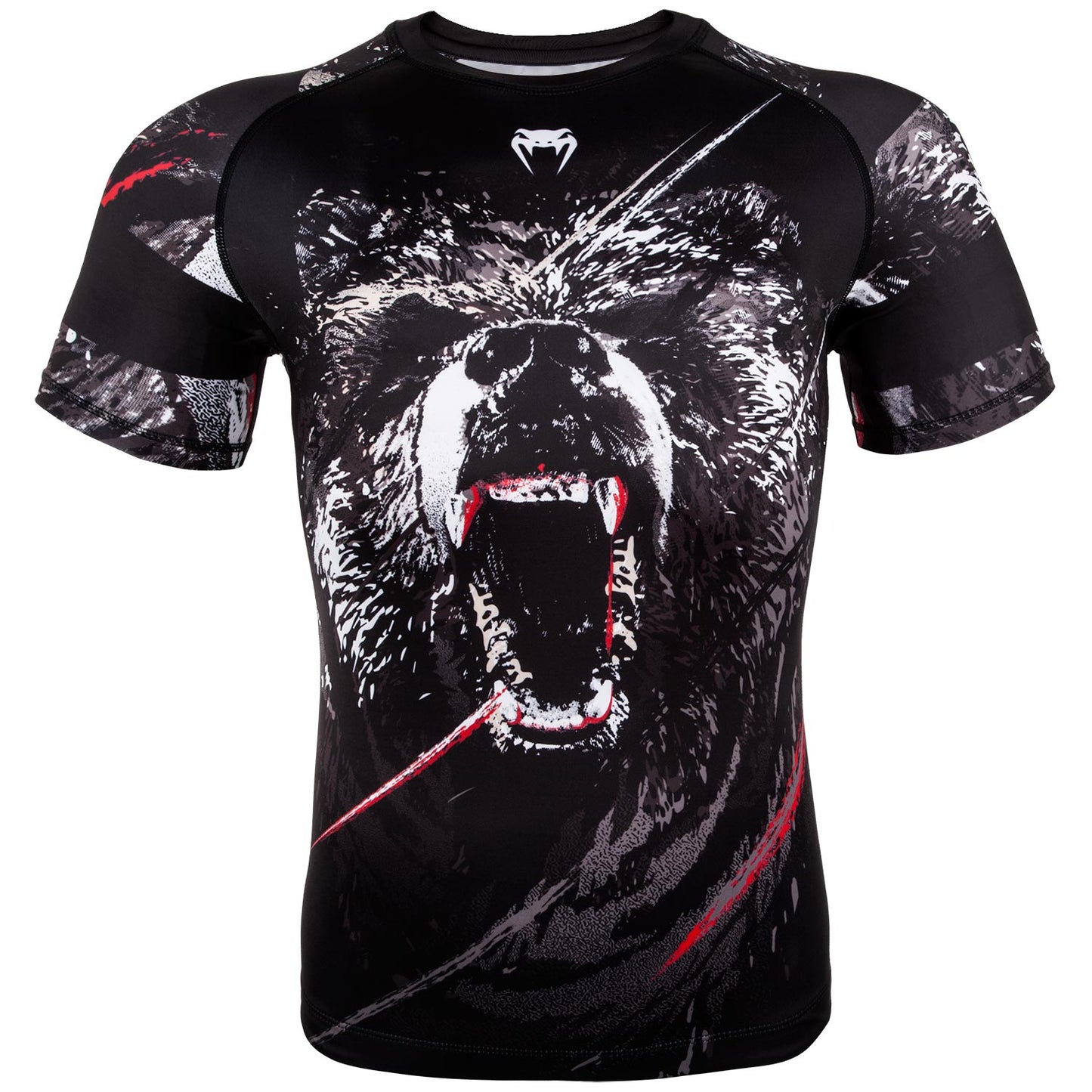Rashguard Venum Grizzli - Manches Courtes - Noir/Blanc