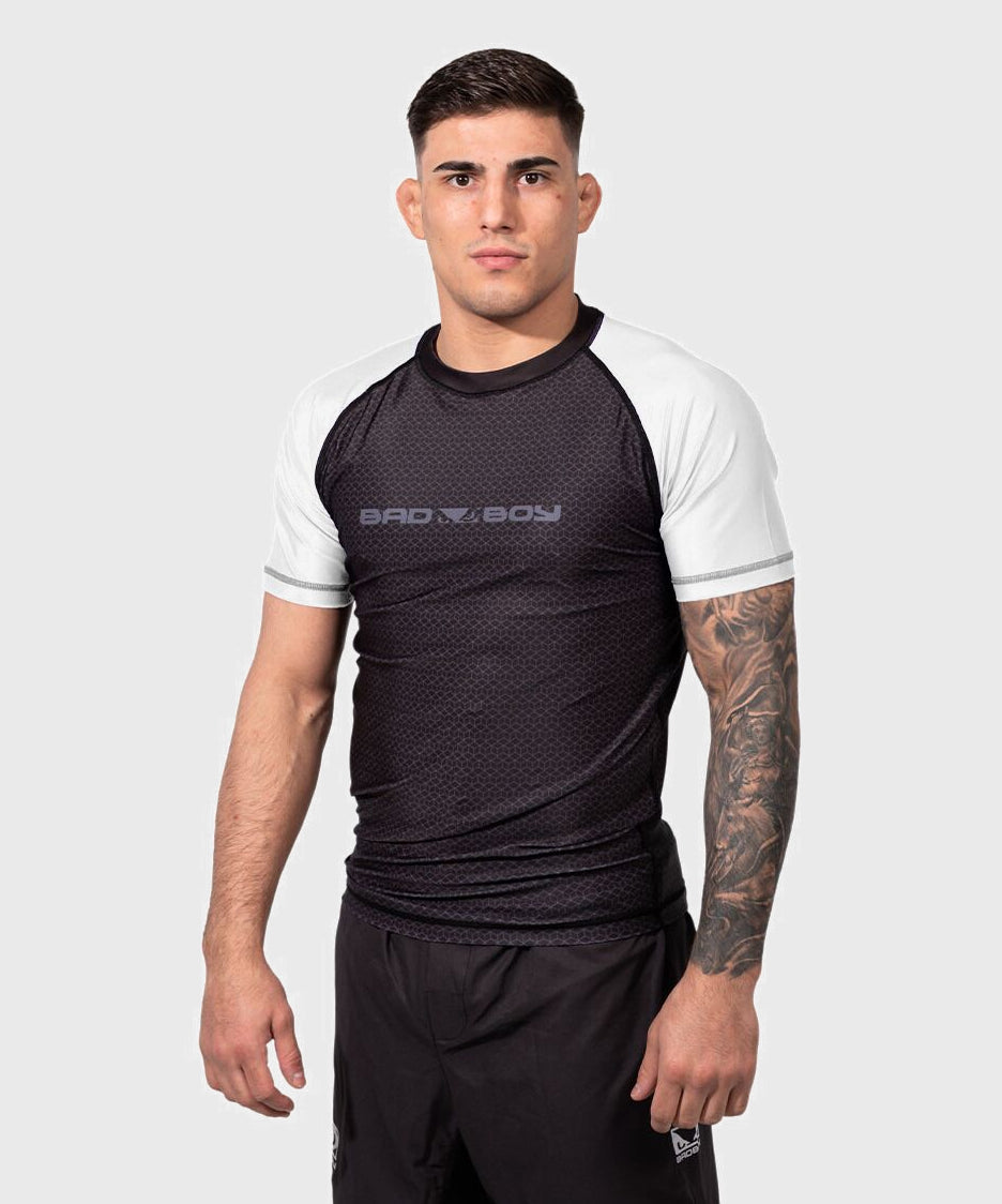 Bad Boy No-Gi Kurzarm-Rashguard - Schwarz/Weiß