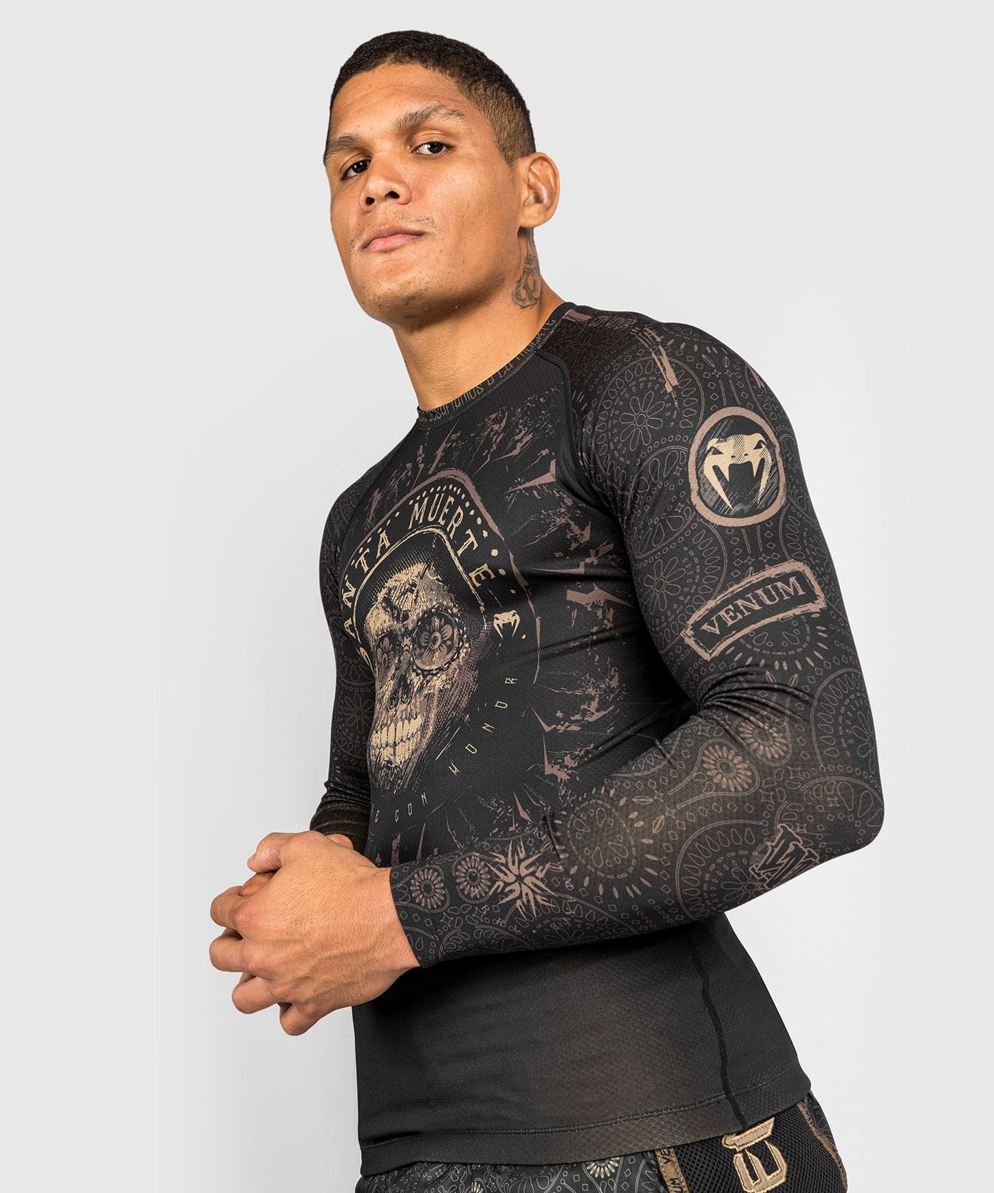 Rashguard Santa Muerte Dark Side Venum - manches longues - Noir/Marron