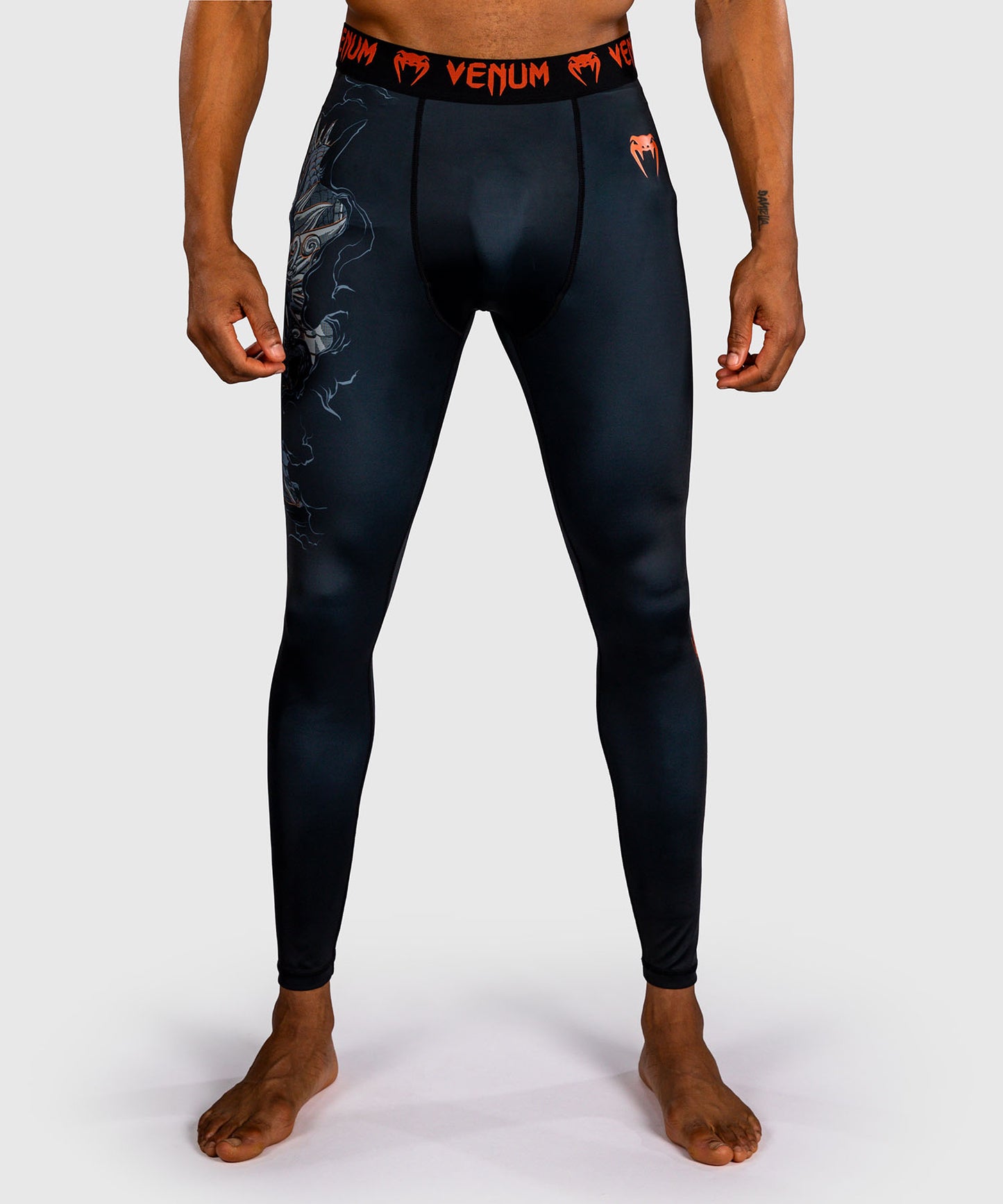 Pantalon de compression Venum Thunder Dragon – Noir/Gris/Cuivre
