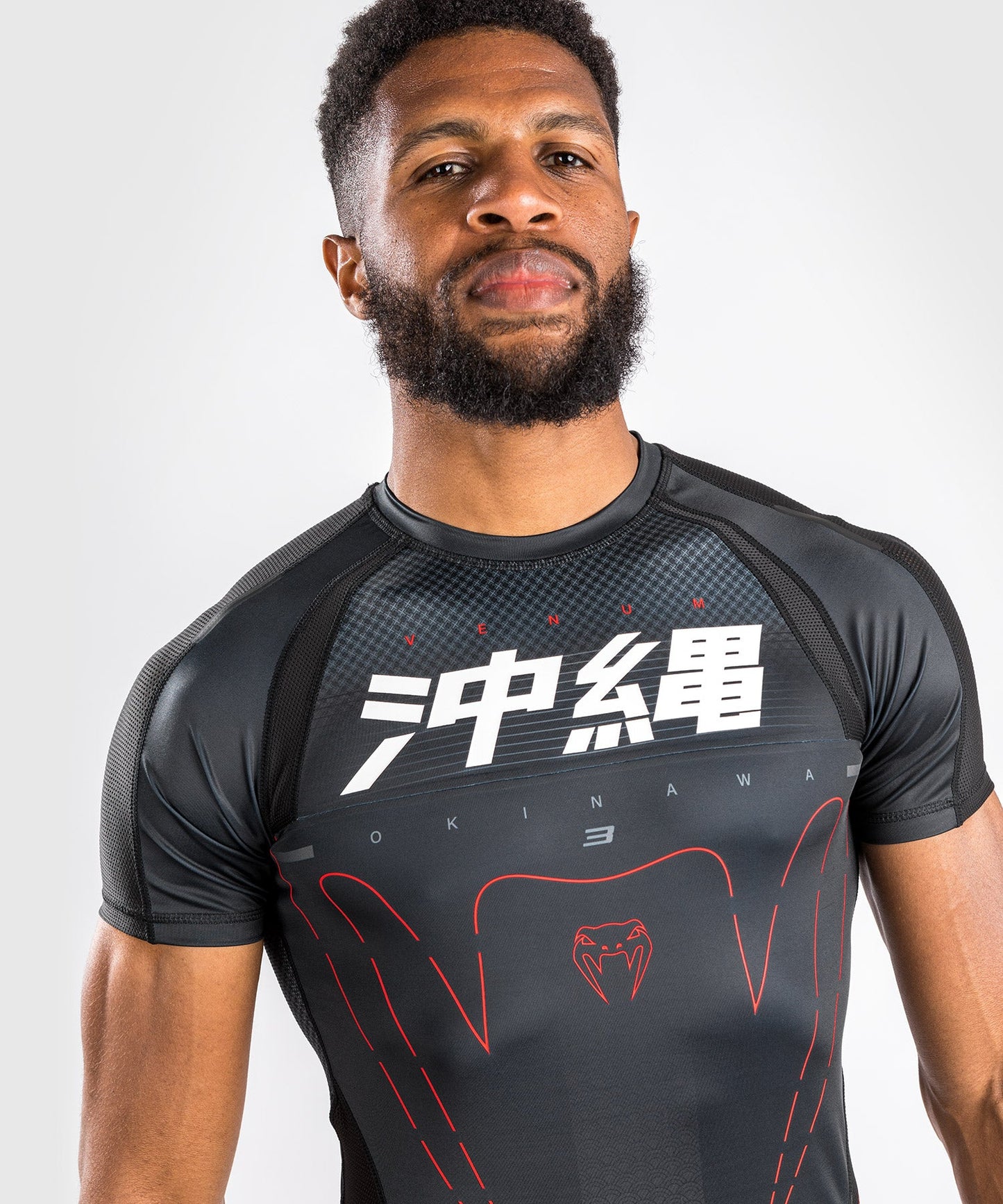 Rashguard Venum Okinawa 3.0 - Short Sleeve - Black/Red