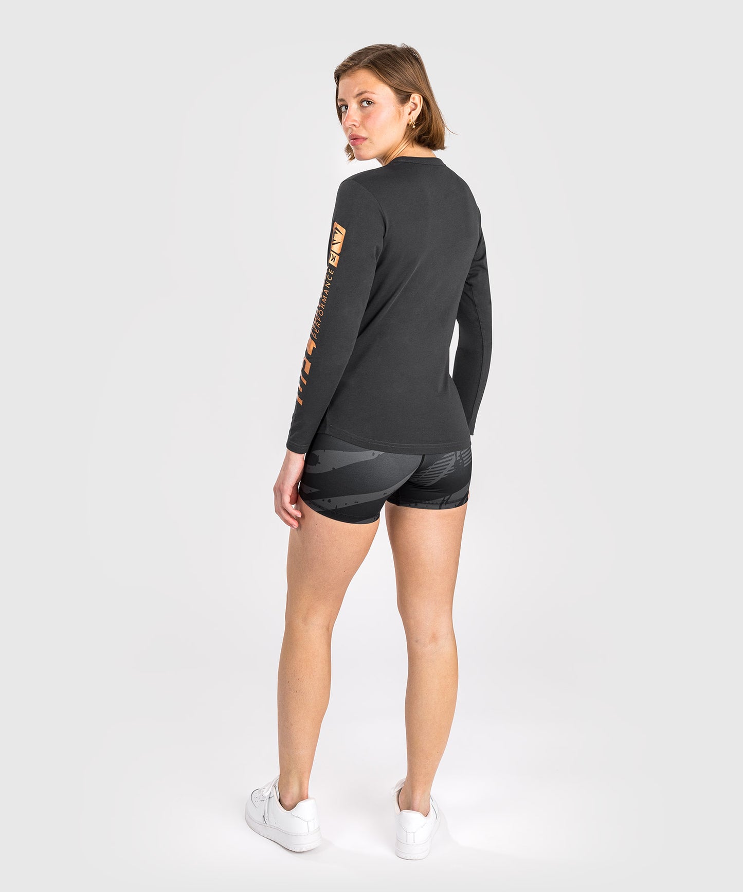 UFC Adrenaline by Venum Fight Week Frauen Langarm Baumwoll T-Shirt - Charcoal Grey