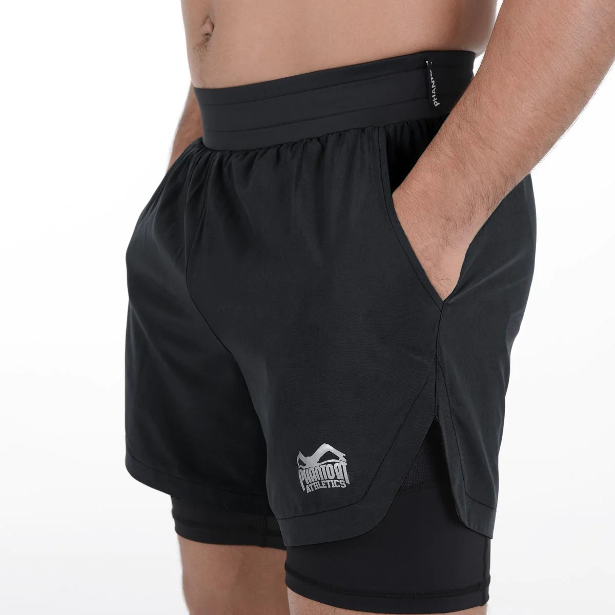 Phantom Athletics Laser 2 En 1 Shorts de Entrenamiento – Negro