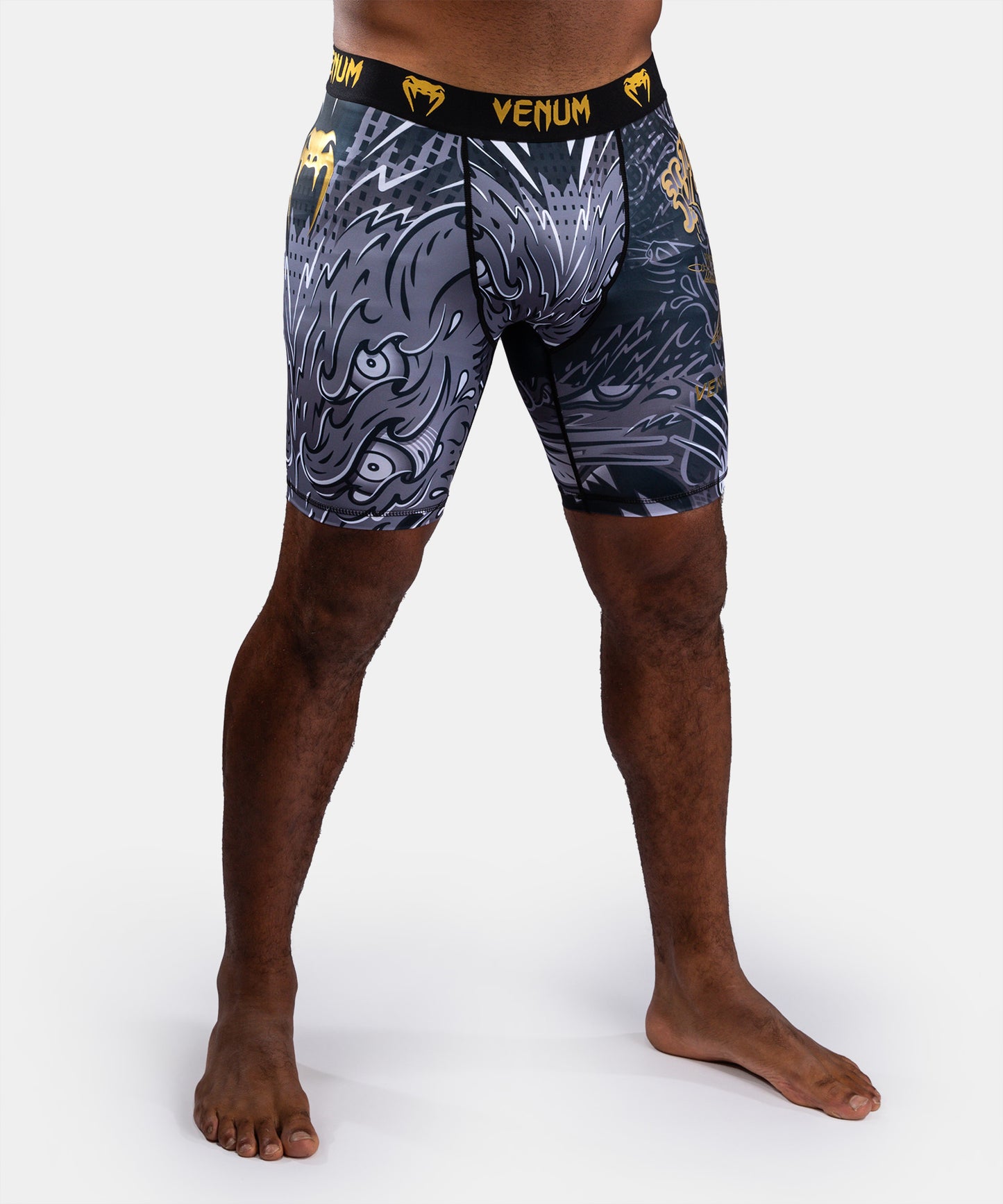 Venum Wolf Atak Vale Tudo Shorts - Black/Grey