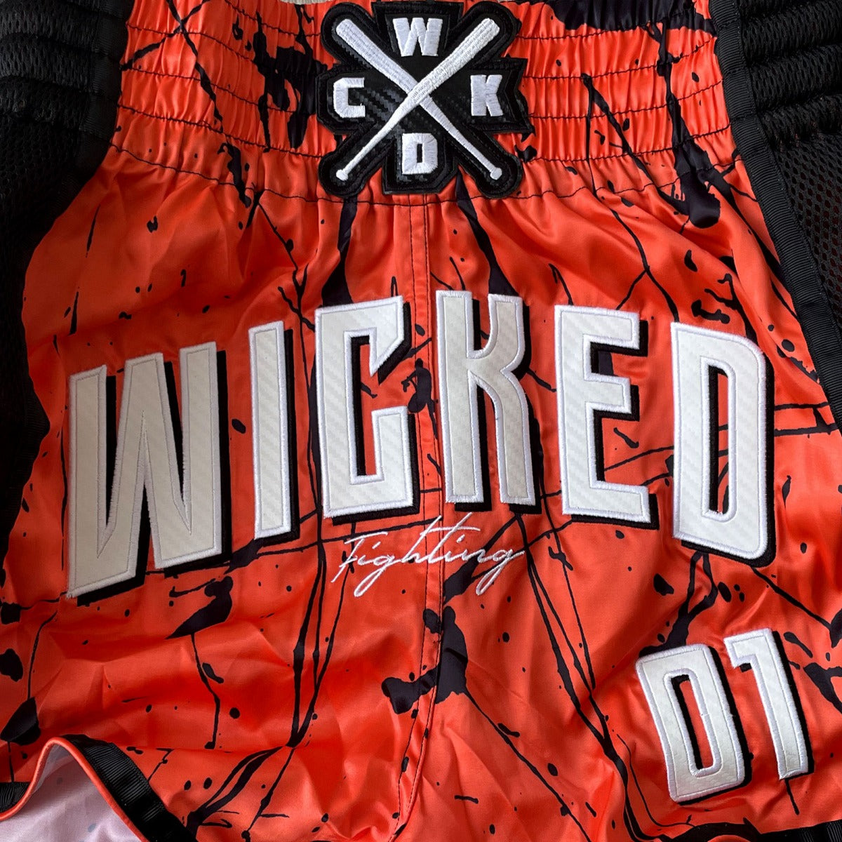 Short de Muay Thai Wicked One Bad Bear - Orange