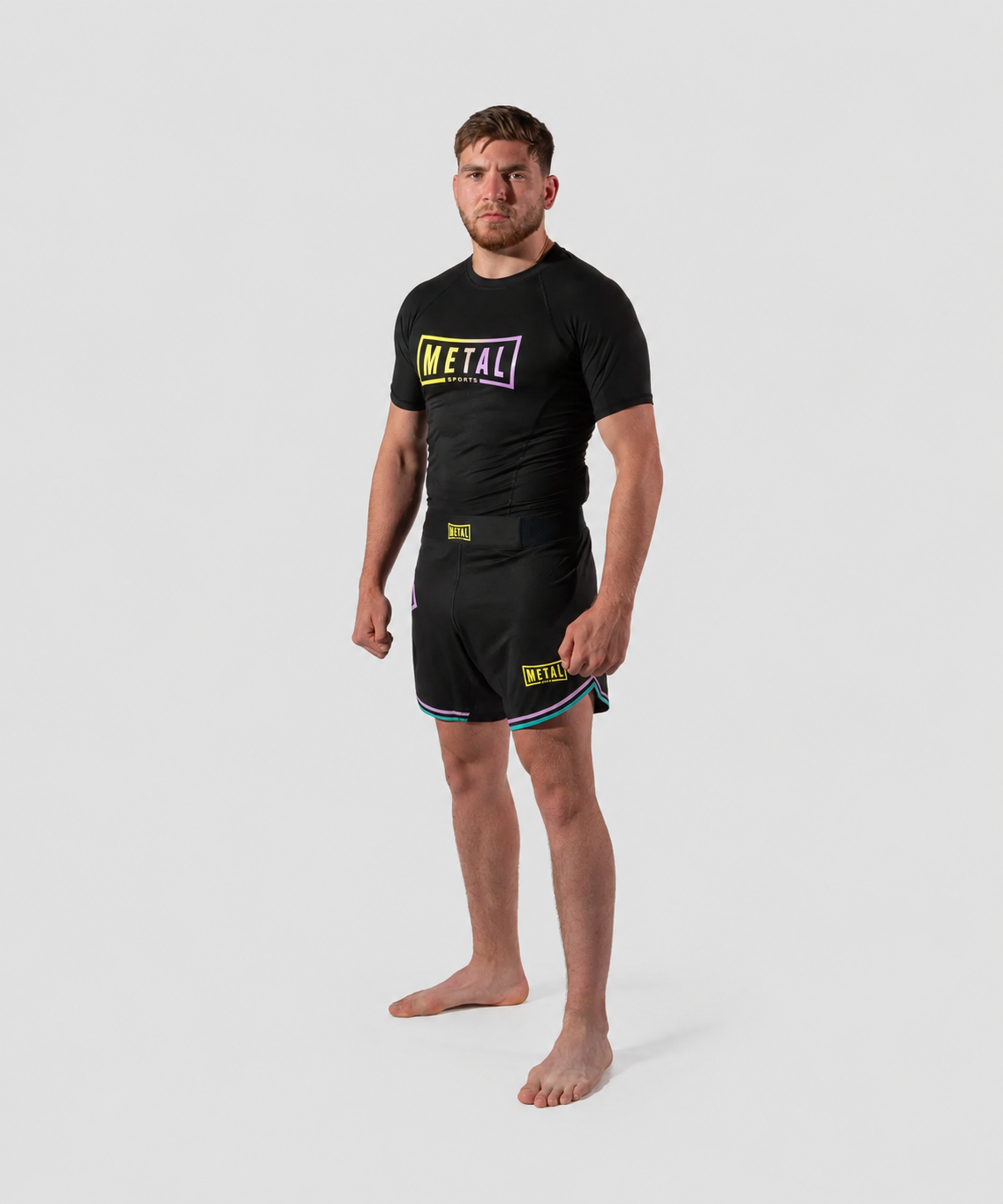 Metal Boxe Performance Post Cutting Treats Kurzarm-Rashguard - Schwarz