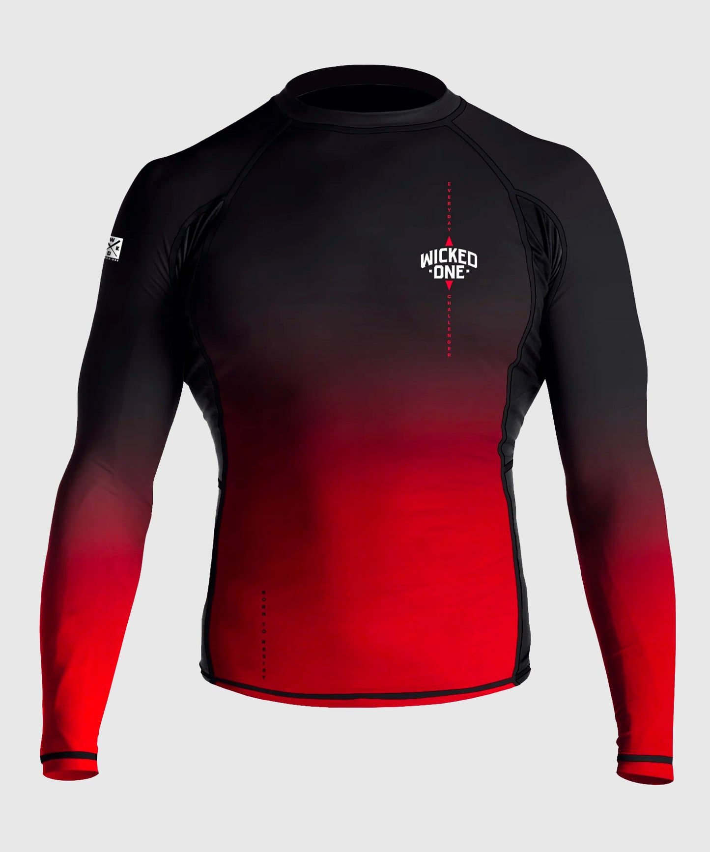 Wicked One Ghost Rashguard a Maniche Lunghe - Nero/Rosso