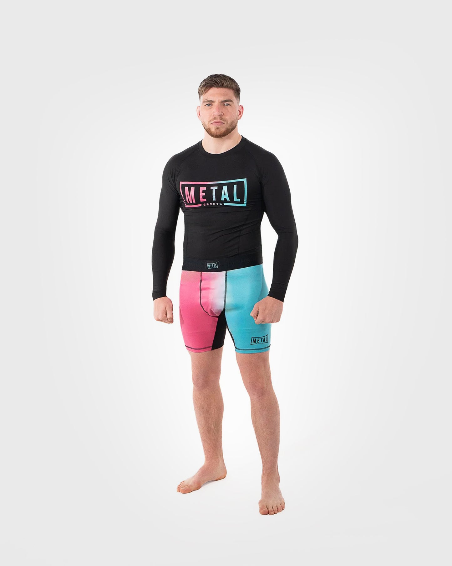 Metal Boxe Miami Kompressionsshorts - Rosa/Blau