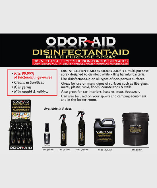 Vaporisateur Odor Aid "Sport Spray" - 210ml - Noir