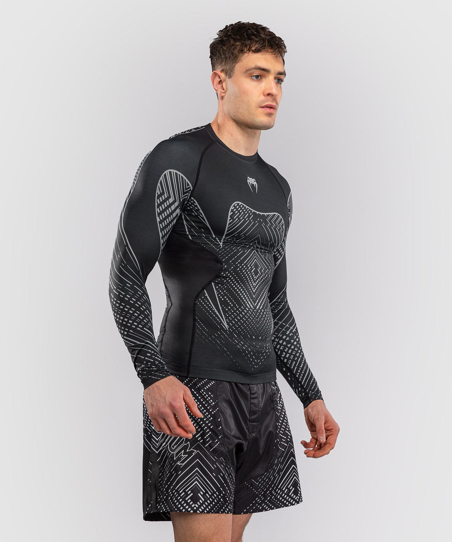 Venum Midnight Fury Long Sleeve Rashguard - Black/Grey/Silver