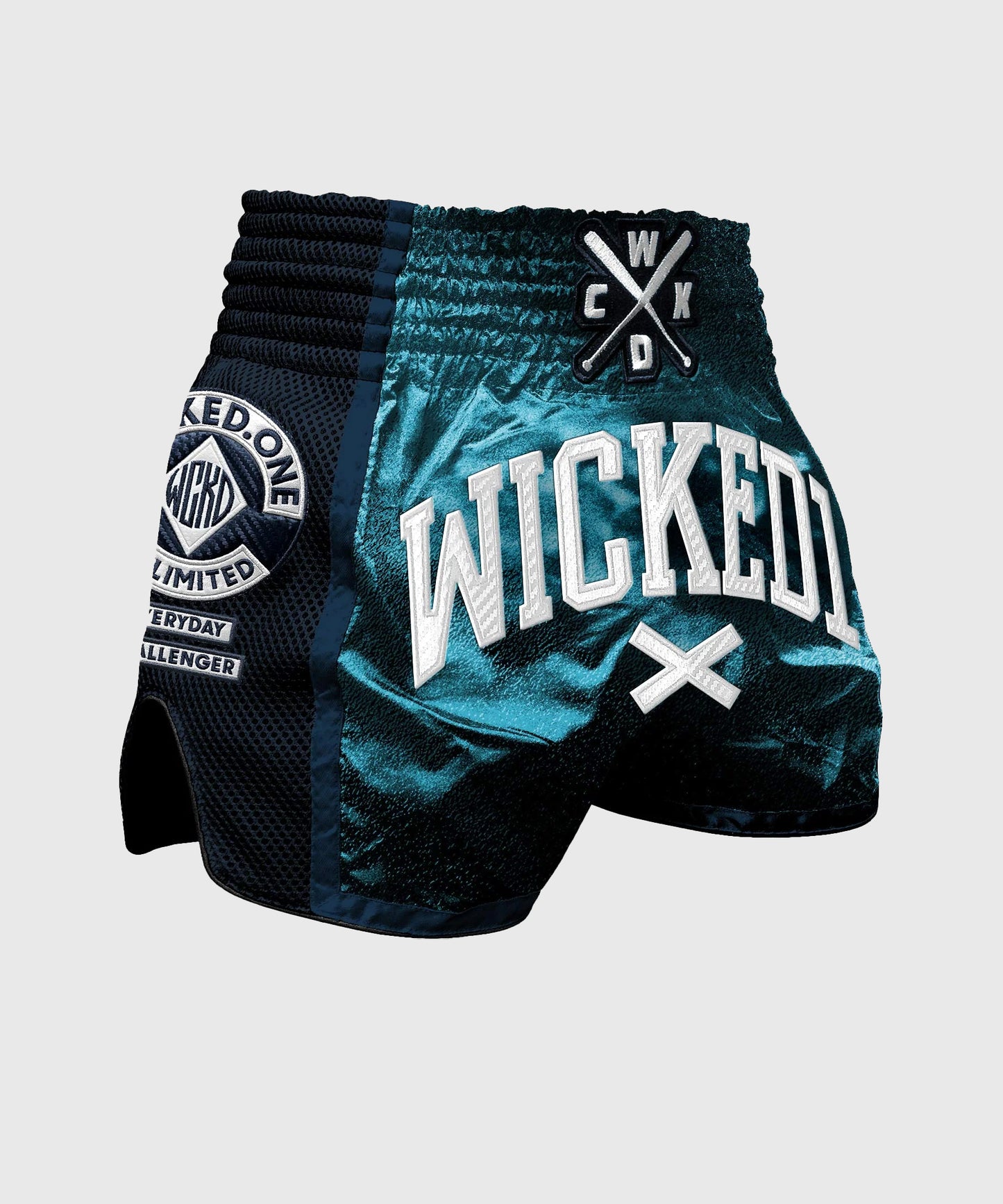 Wicked One Spraying Muay Thai Shorts - Blue