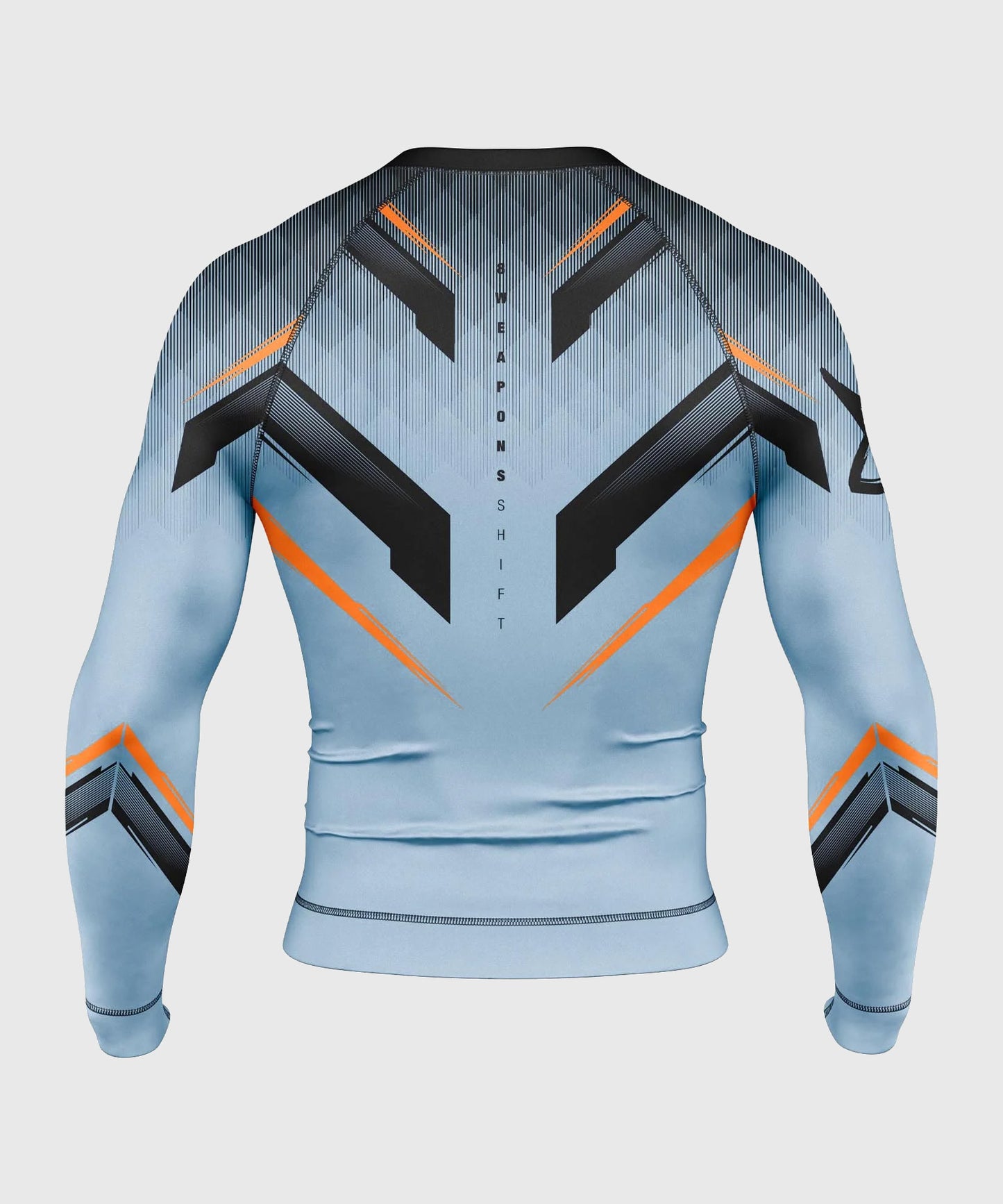 8 Weapons Shift Long Sleeve Rashguard - Blue/Black/Orange