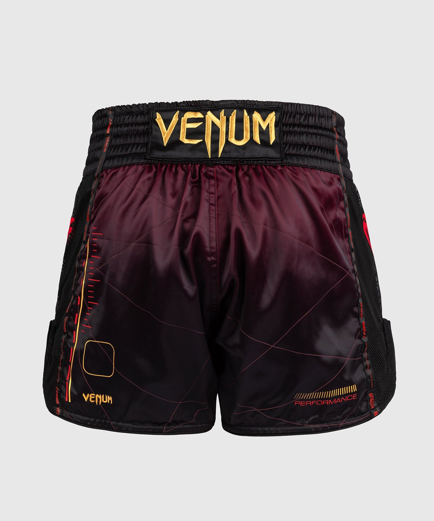 Venum Tactical XT Muay Thai Shorts - Black/Burgundy/Gold
