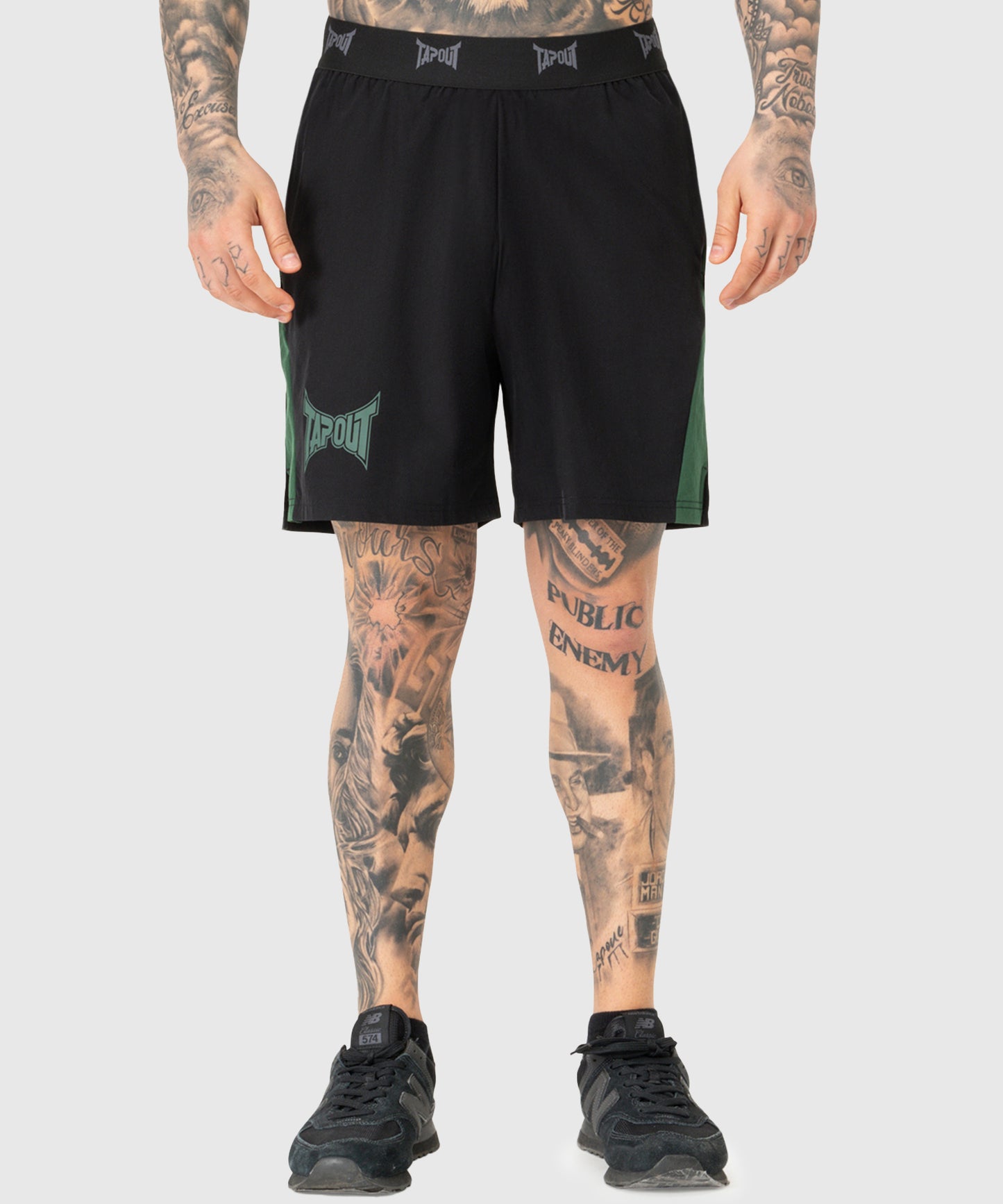 Tapout Training Fightshorts - Negro/Verde