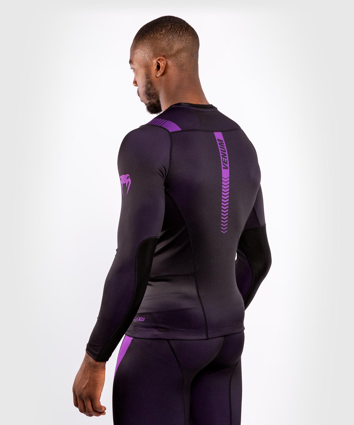 Venum No Gi 3.0 Kompressions-T-Shirt – Langarm - Schwarz/Lila