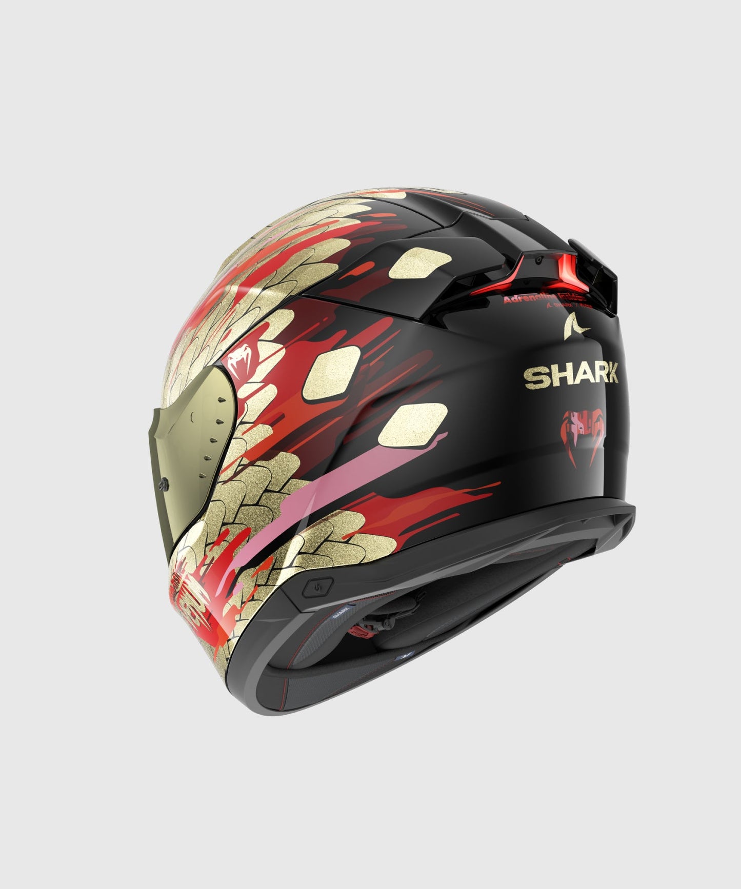 Venum x Shark SKWAL i3 Motorcycle Helmet - Red/Gold
