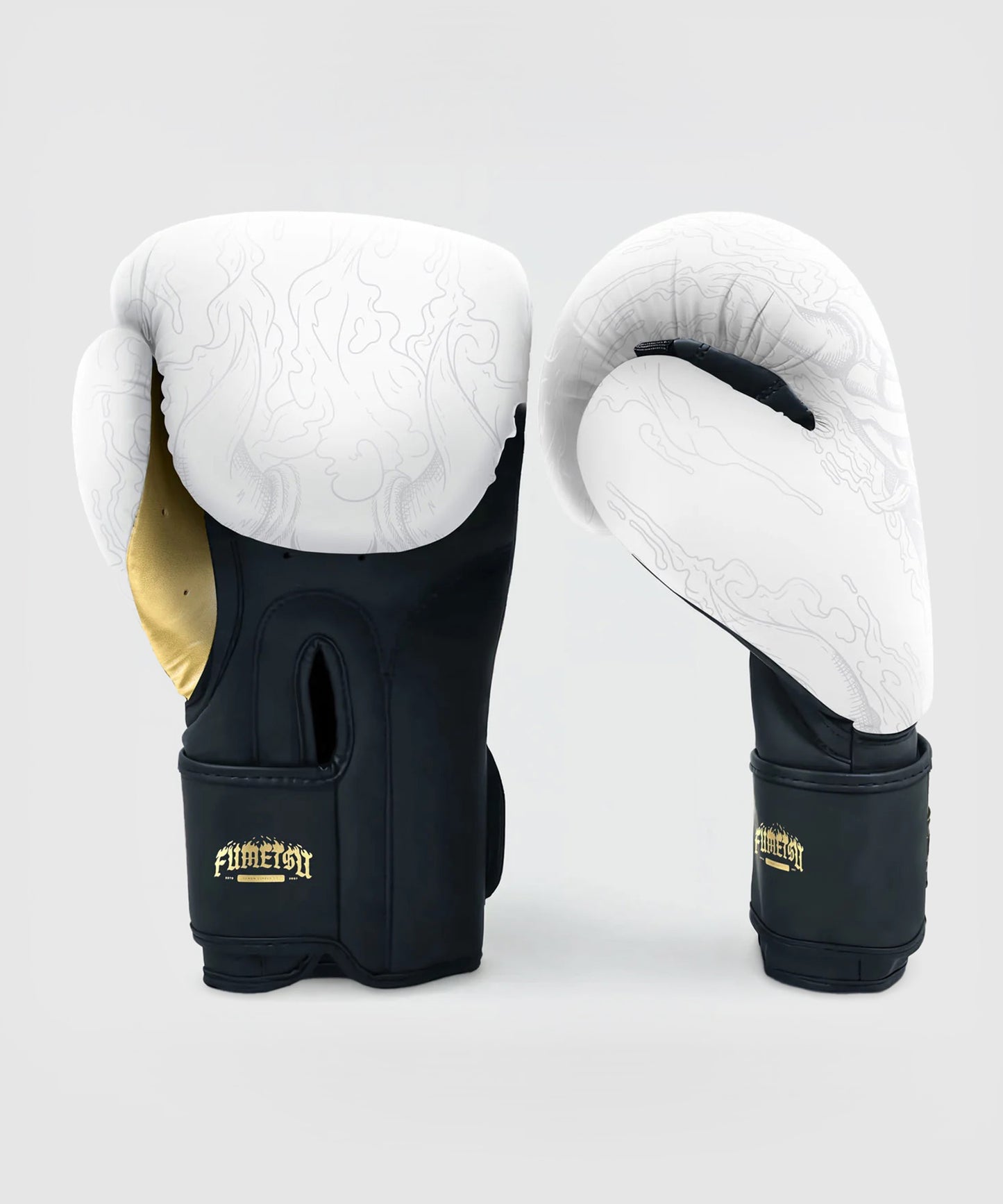 Fumetsu Oni Boxhandschuhe - Weiß/Schwarz/Gold