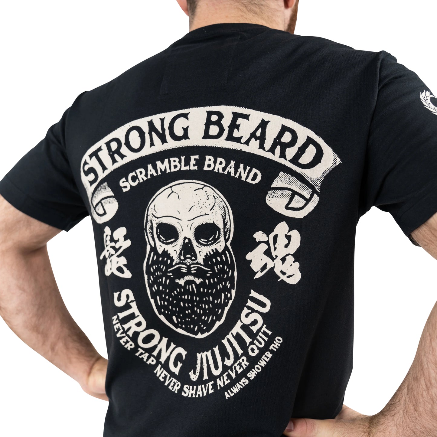 Strong Beard Scramble T-Shirt – Schwarz