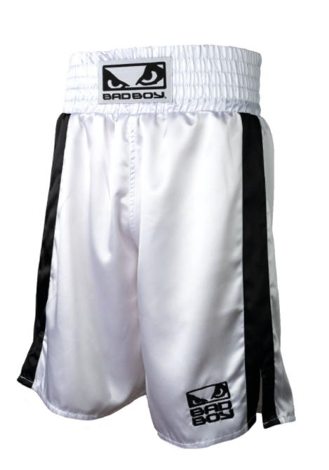 Short de Boxe Bad Boy - Blanc/Noir