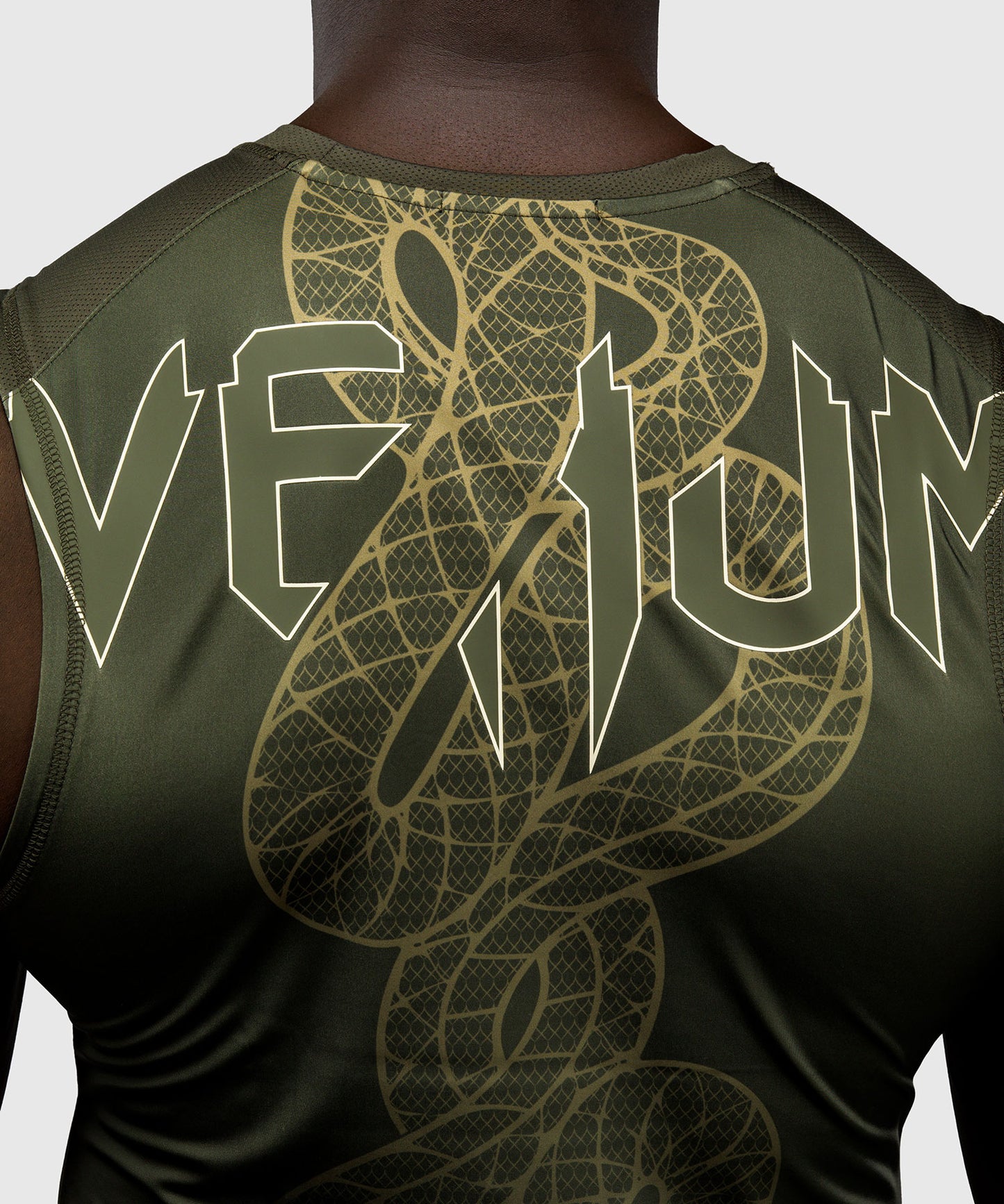 Venum Serpenti Sleeveless Rashguard - Khaki/Bronze/Ivory