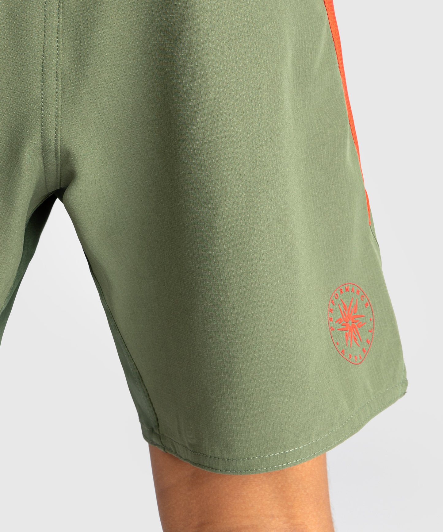 Venum Light Kids Fightshorts - Army Green/Orange