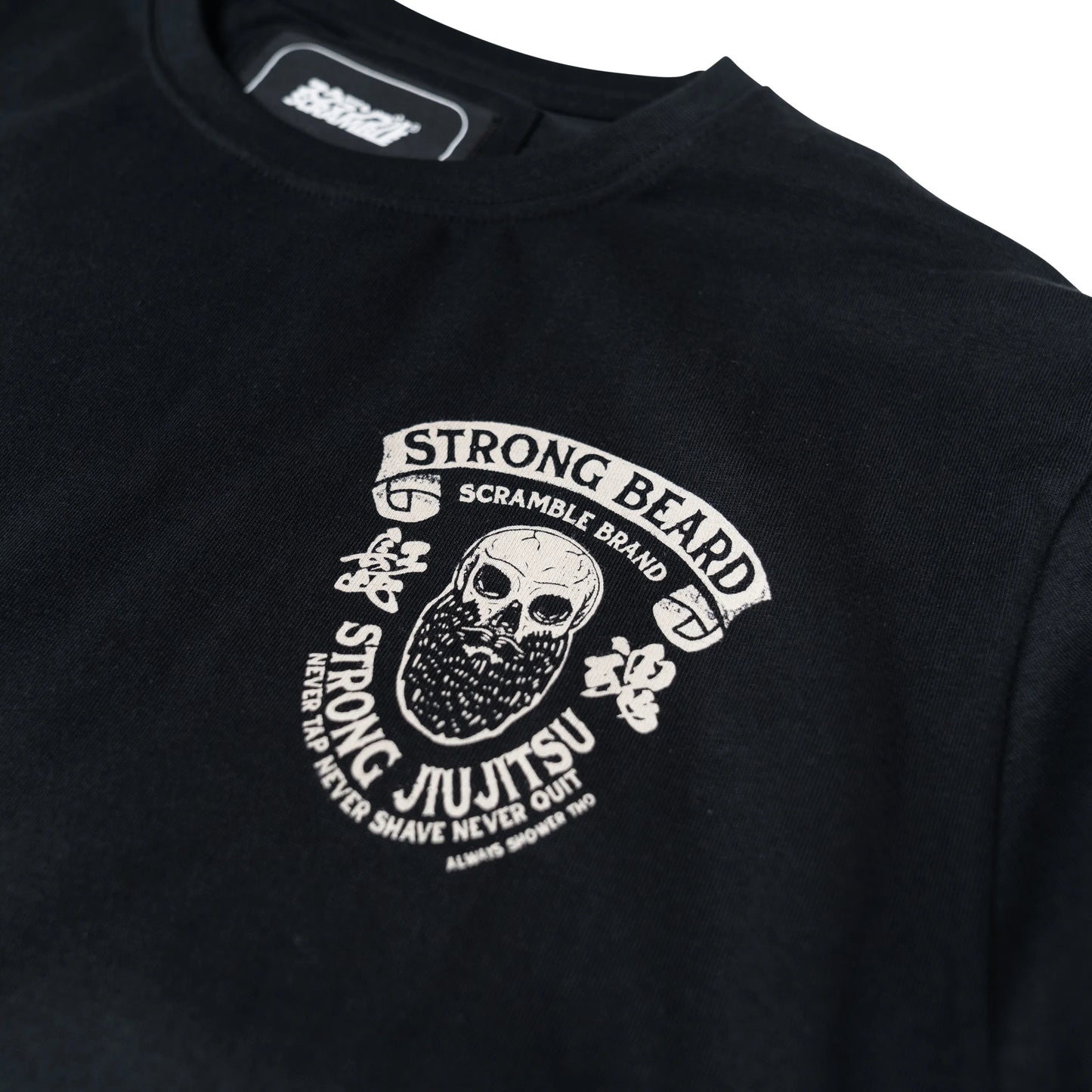 Strong Beard Scramble T-Shirt – Schwarz