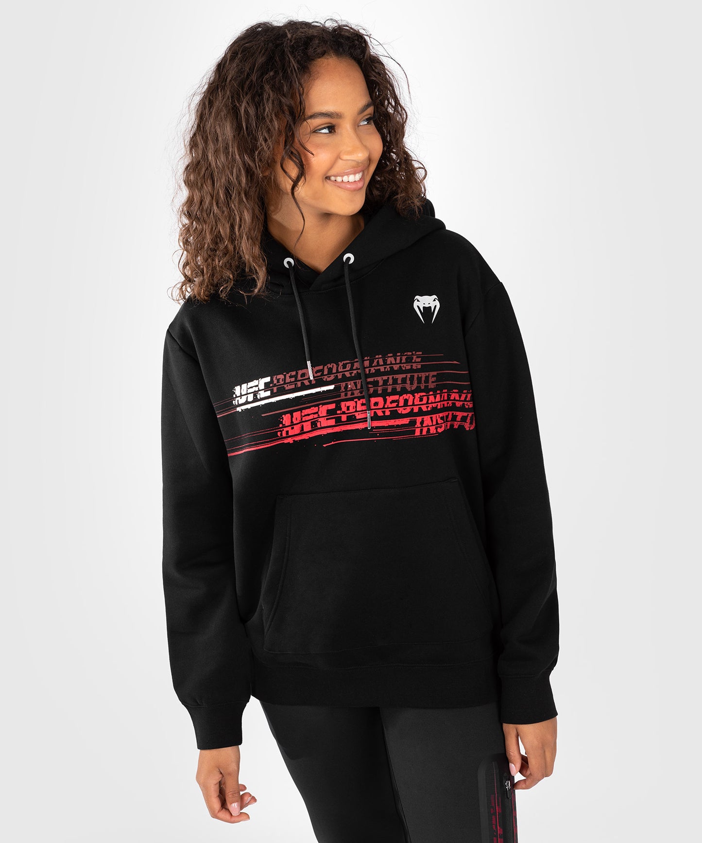 Sweat à capuche pour femmes UFC Venum Performance Institute 2.0 - Noir/Rouge