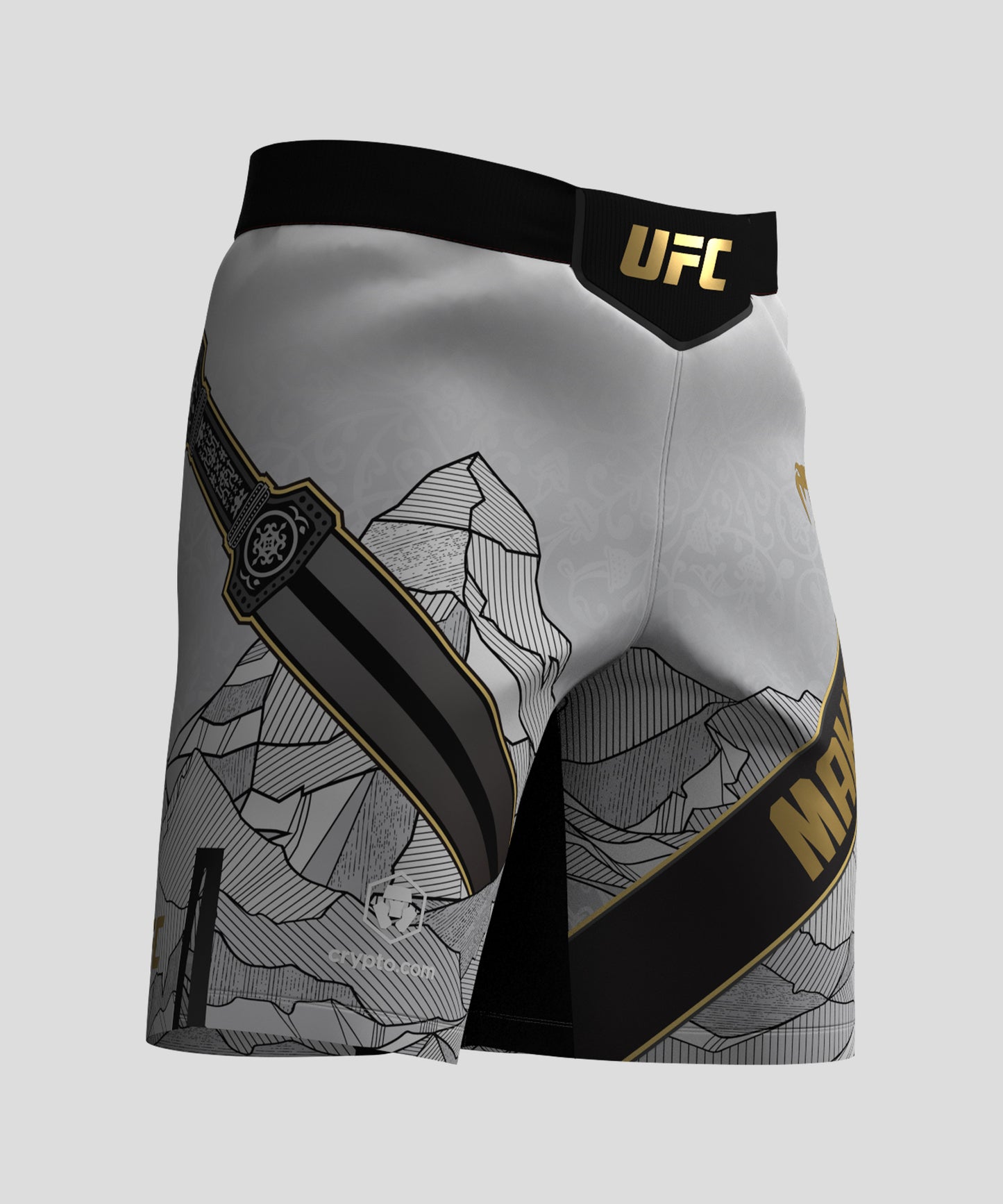 Short de combat pour Hommes UFC Unrivaled by Venum Islam Makhachev - Blanc/Noir