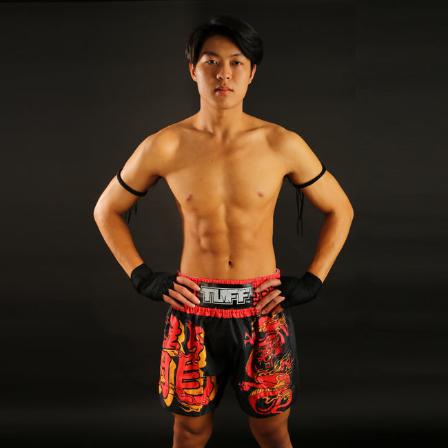 Tuff Red Dragon Muay Thai Shorts - Schwarz/Rot