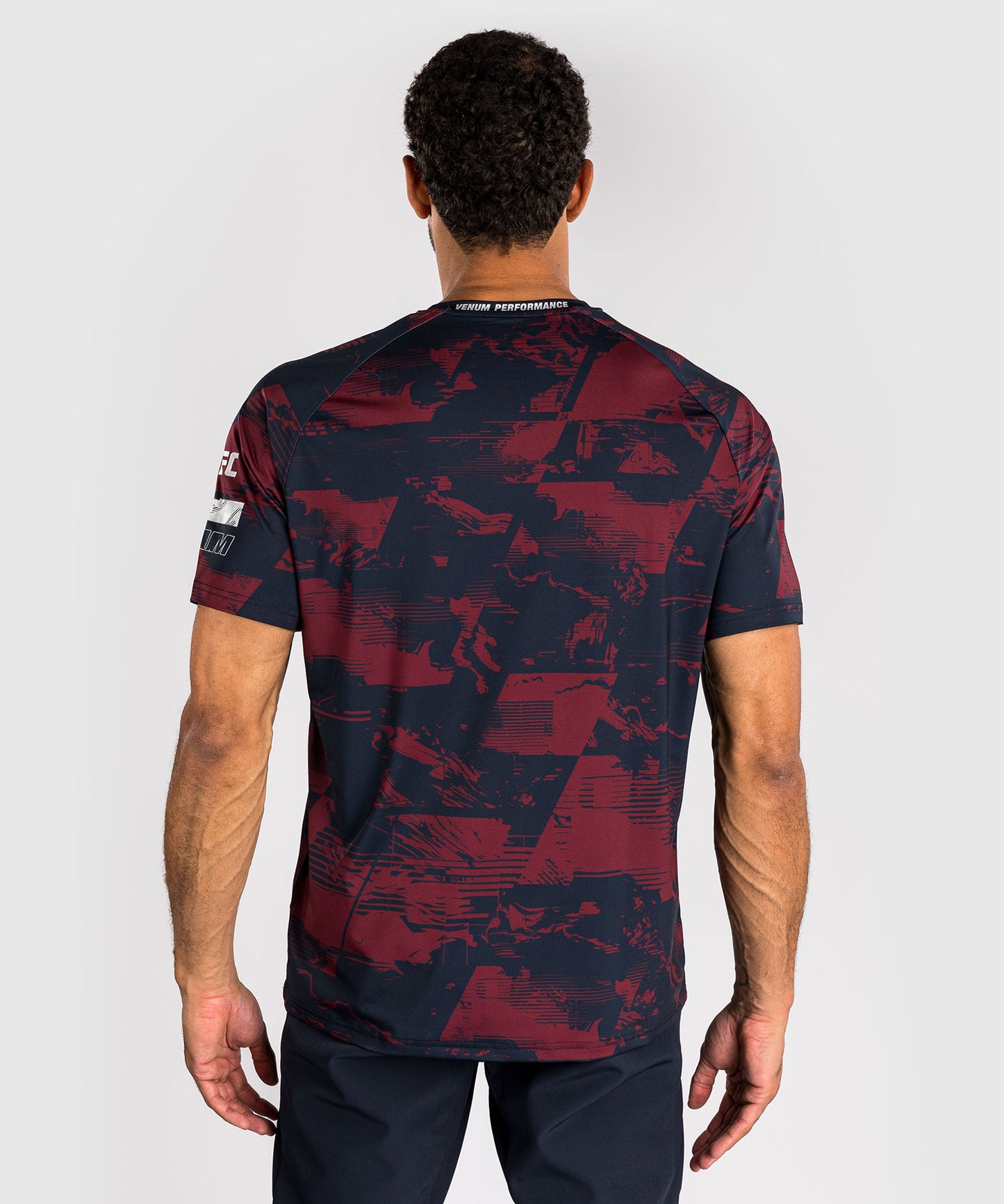T-shirt manches courtes Performance Homme UFC Zenith by Venum Authentic Fight Week - Bleu marine/Bordeaux/Argent