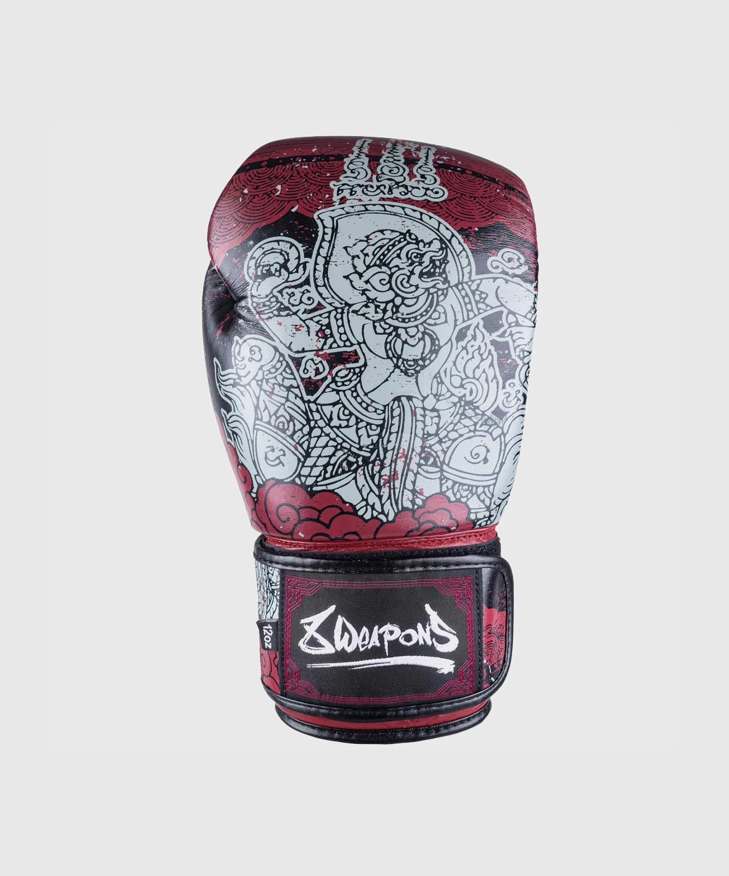 8 Weapons Hanuman Yant Boxhandschuhe - Schwarz/Rot