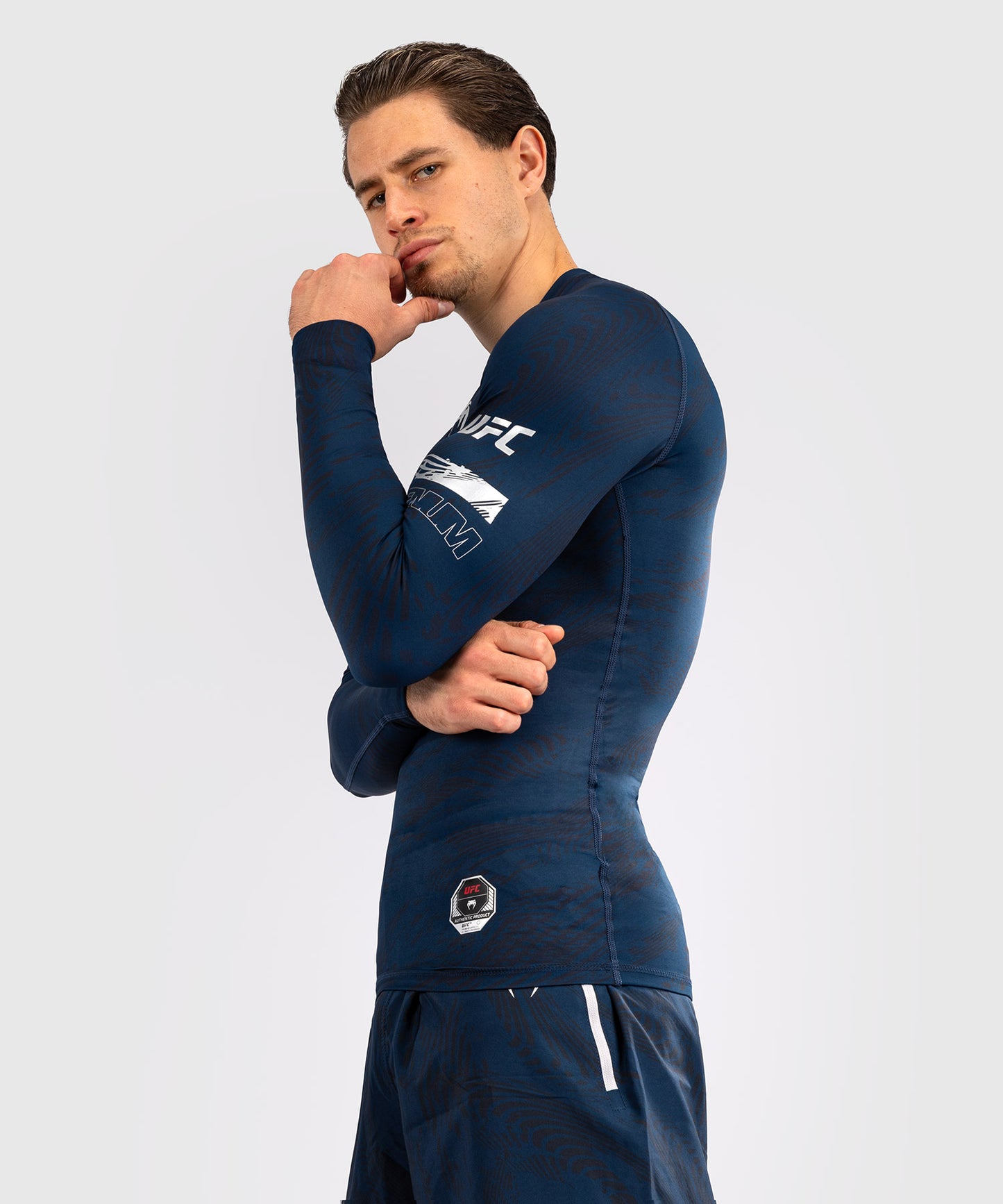 UFC Fusion by Venum Fight Week Rashguard a maniche Longhe Performance - Blu oceanico