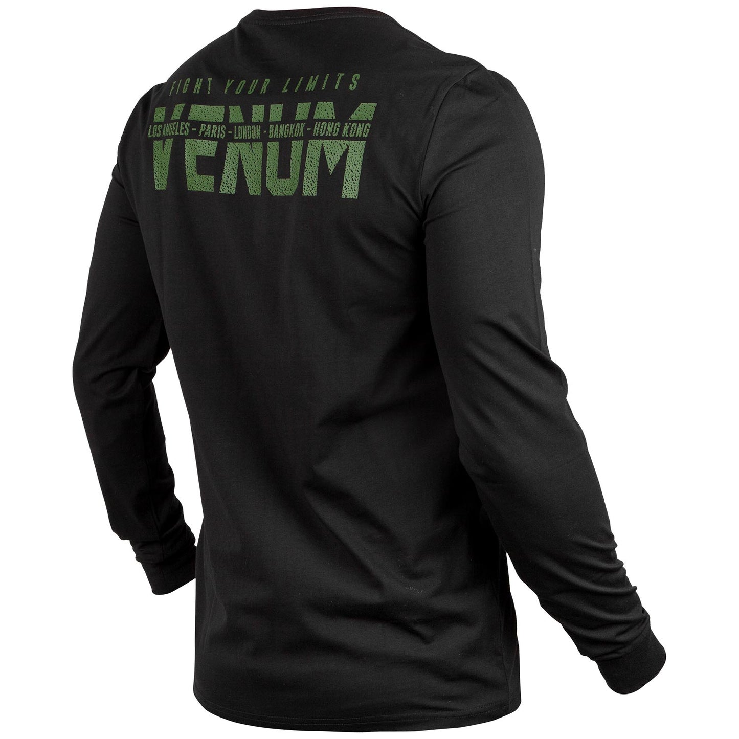 Venum Signature T-shirt - Long Sleeves - Black /Khaki - Exclusive
