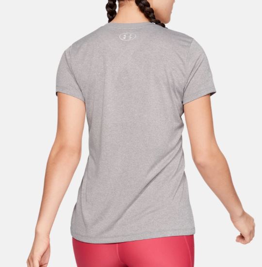 T-shirt Femme Under Armour UA Tech™ V-Neck Graphic - Gris