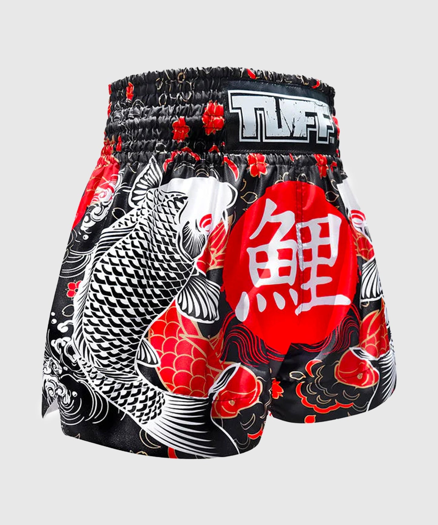 Tuff Japanese Koi Fish Muay Thai Shorts - Schwarz