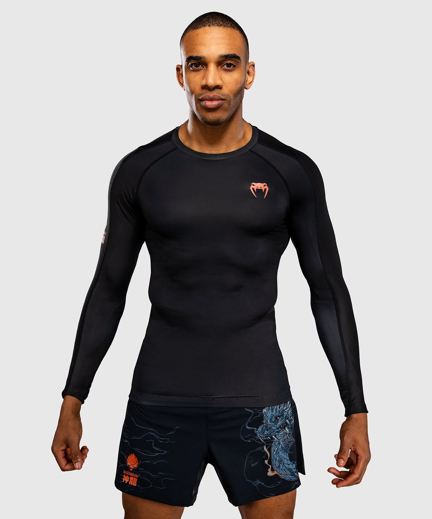 Venum Thunder Dragon Rashguard Manga Larga – Negro/Gris/Cobre