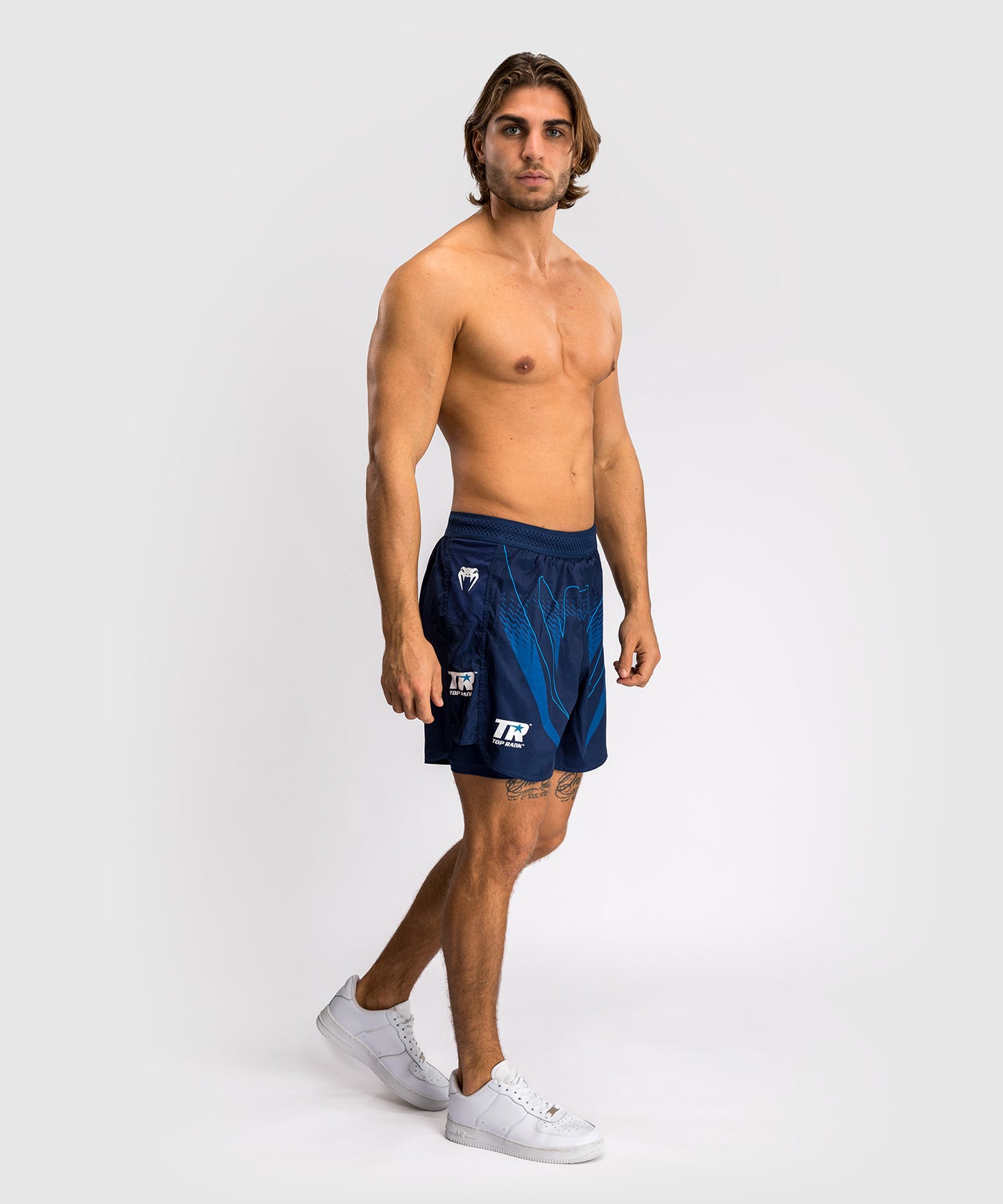 Short d'entraînement Venum x Top Rank Original pour Hommes - Bleu Marine
