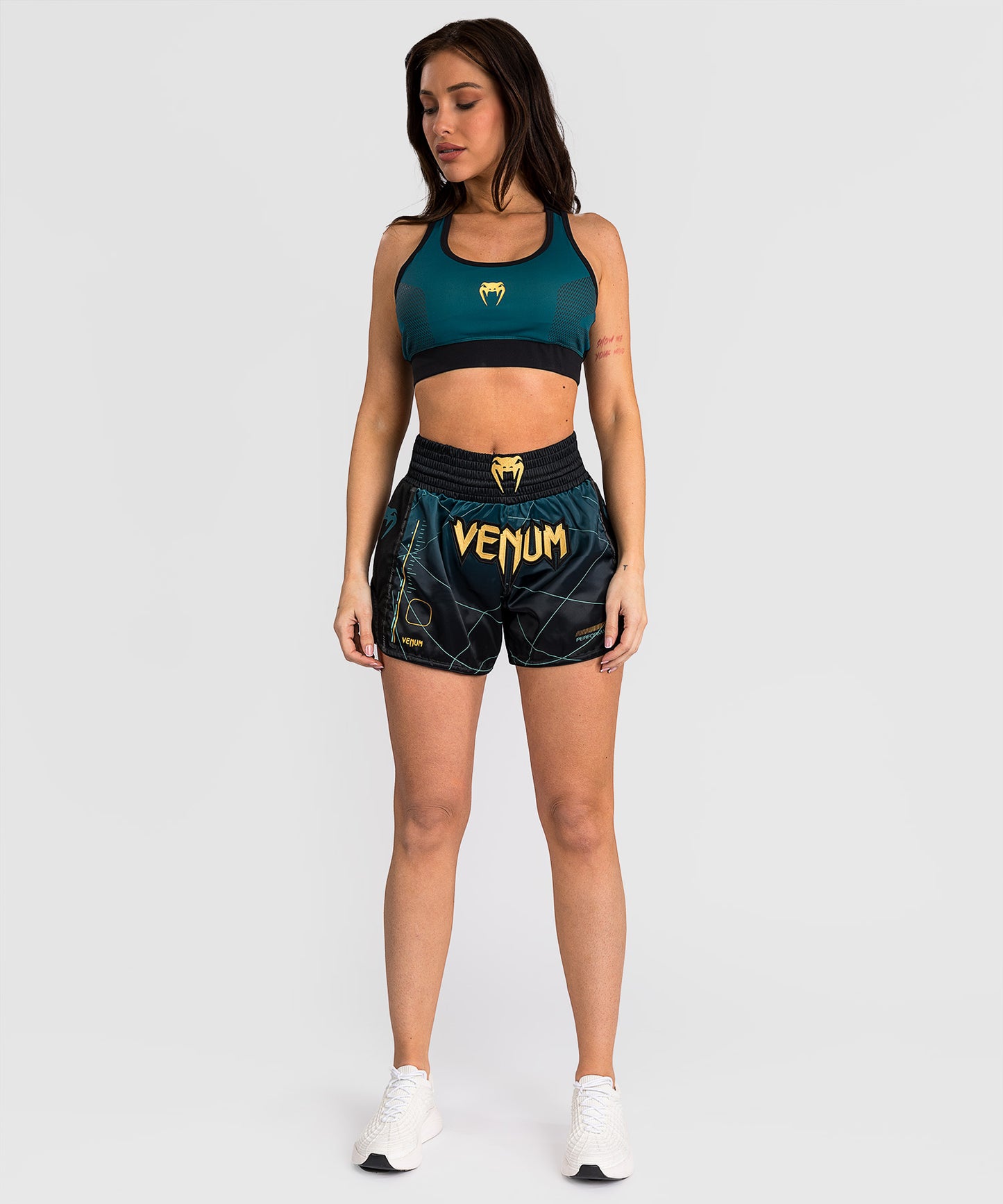 Venum Tactical XT Pantaloncini Muay Thai da donna - Nero/verde bosco