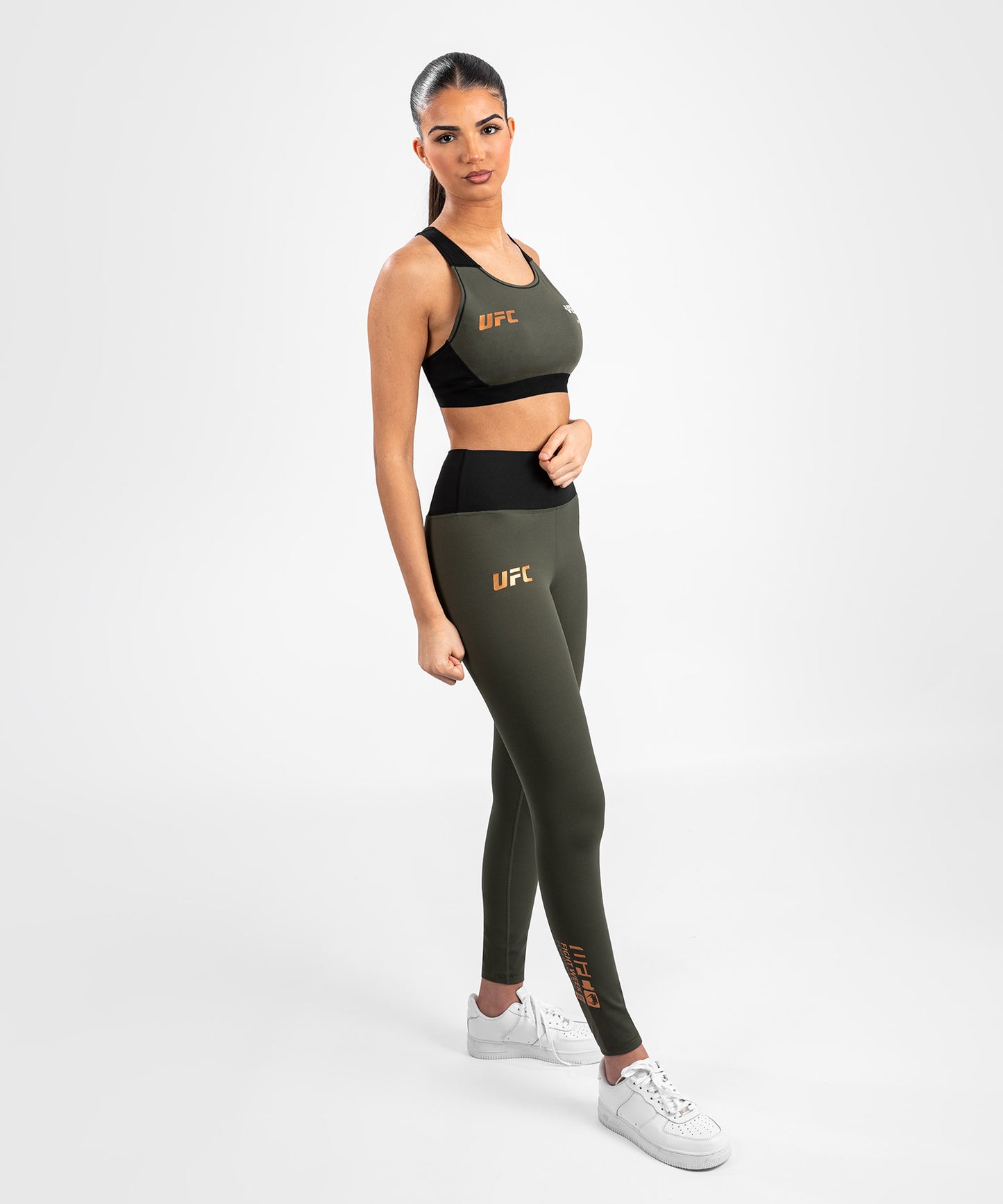 UFC Adrenaline by Venum Fight Week Women’s Performance Tight - Khaki/Bronze