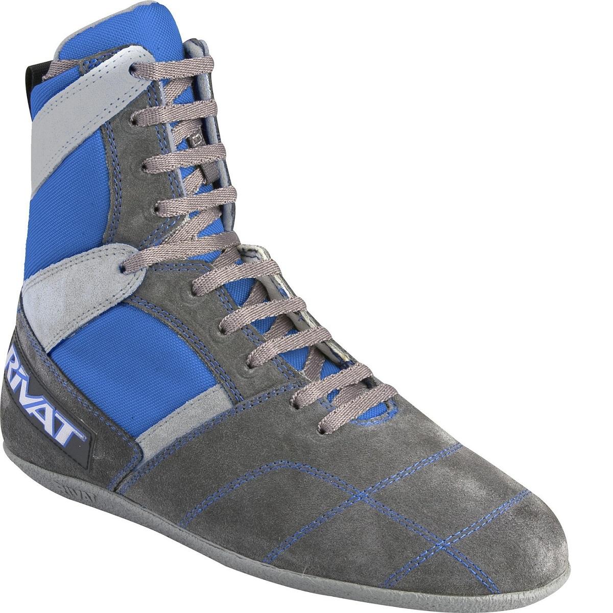 Chaussures de boxe française Rivat Top - Gris/Bleu