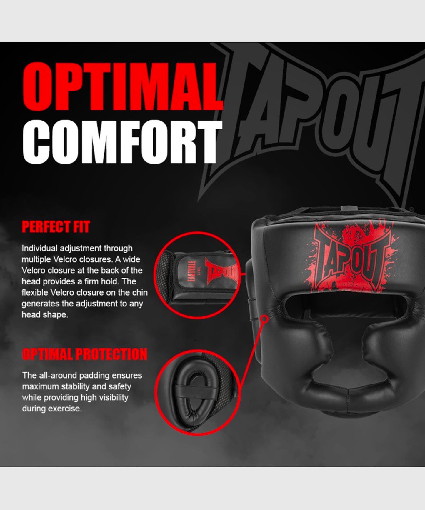 Tapout Boxing Helmet - Black/Red
