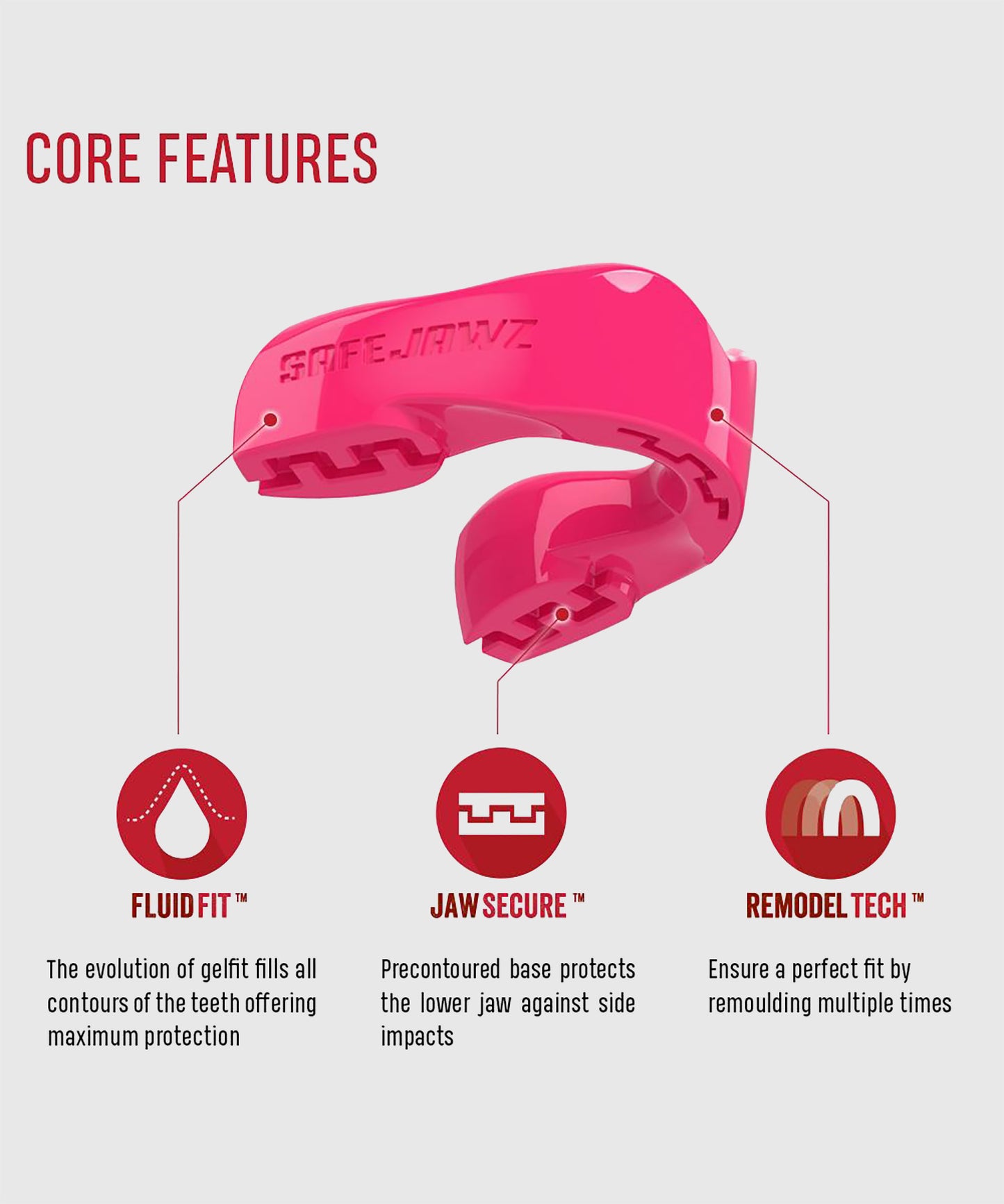 Protège-dents Safejawz Intro Series Adulte - Rose