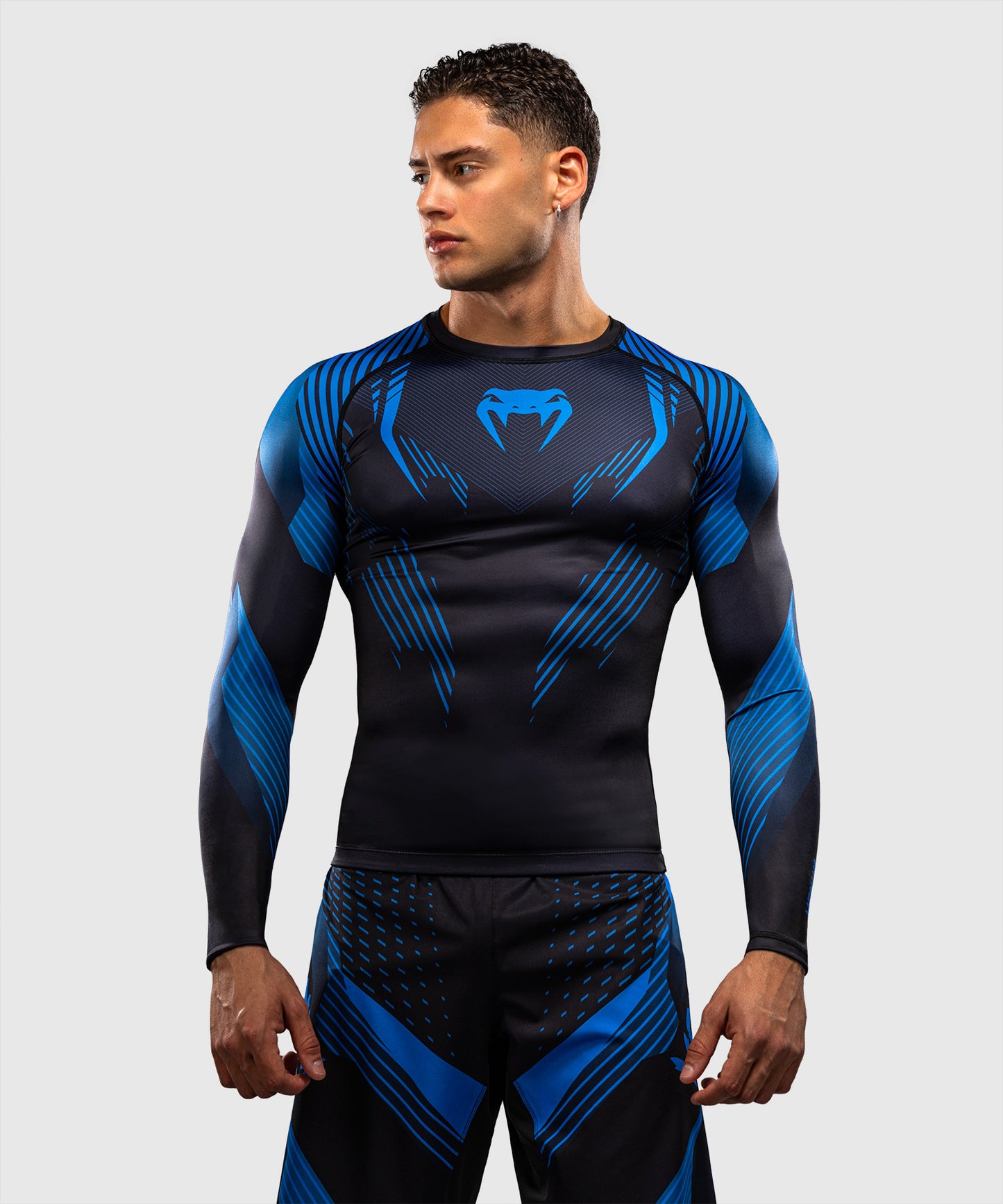 Venum No-Gi 6.0 Langarm Rashguard - Schwarz/Blau