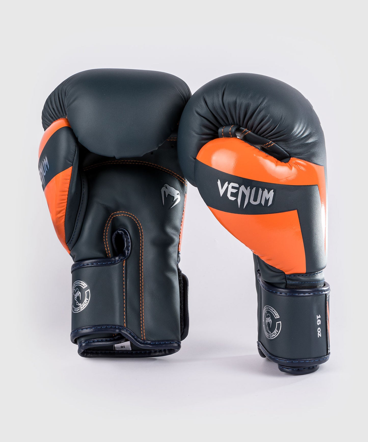 Gants de Boxe Venum Elite - Bleu Marine/Argent/Orange